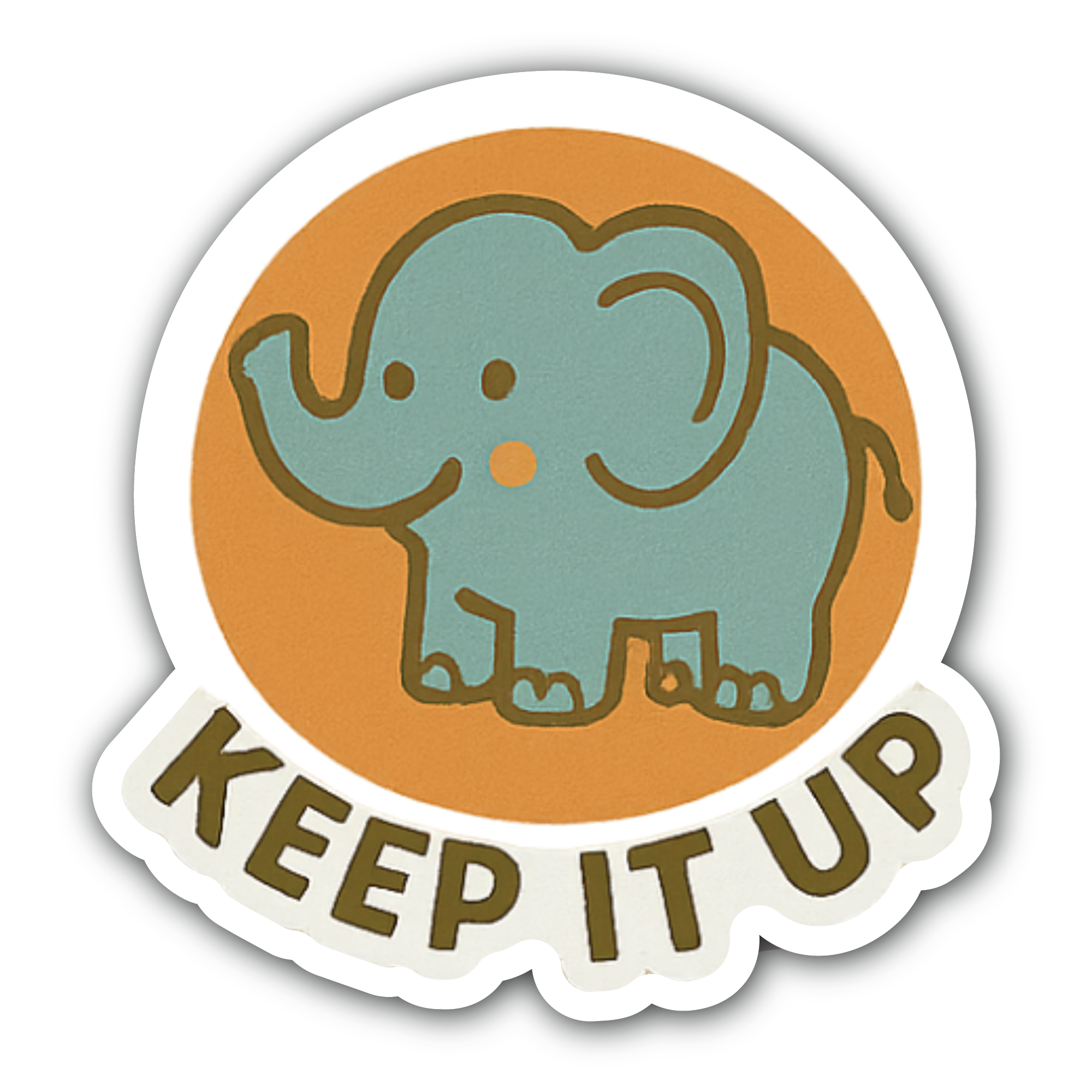Cute Cartoon Elephant Sticker, Waterproof Vinyl Decal Sticker Indoor Or Outdoor 2 (Pieces) 3" and 5"