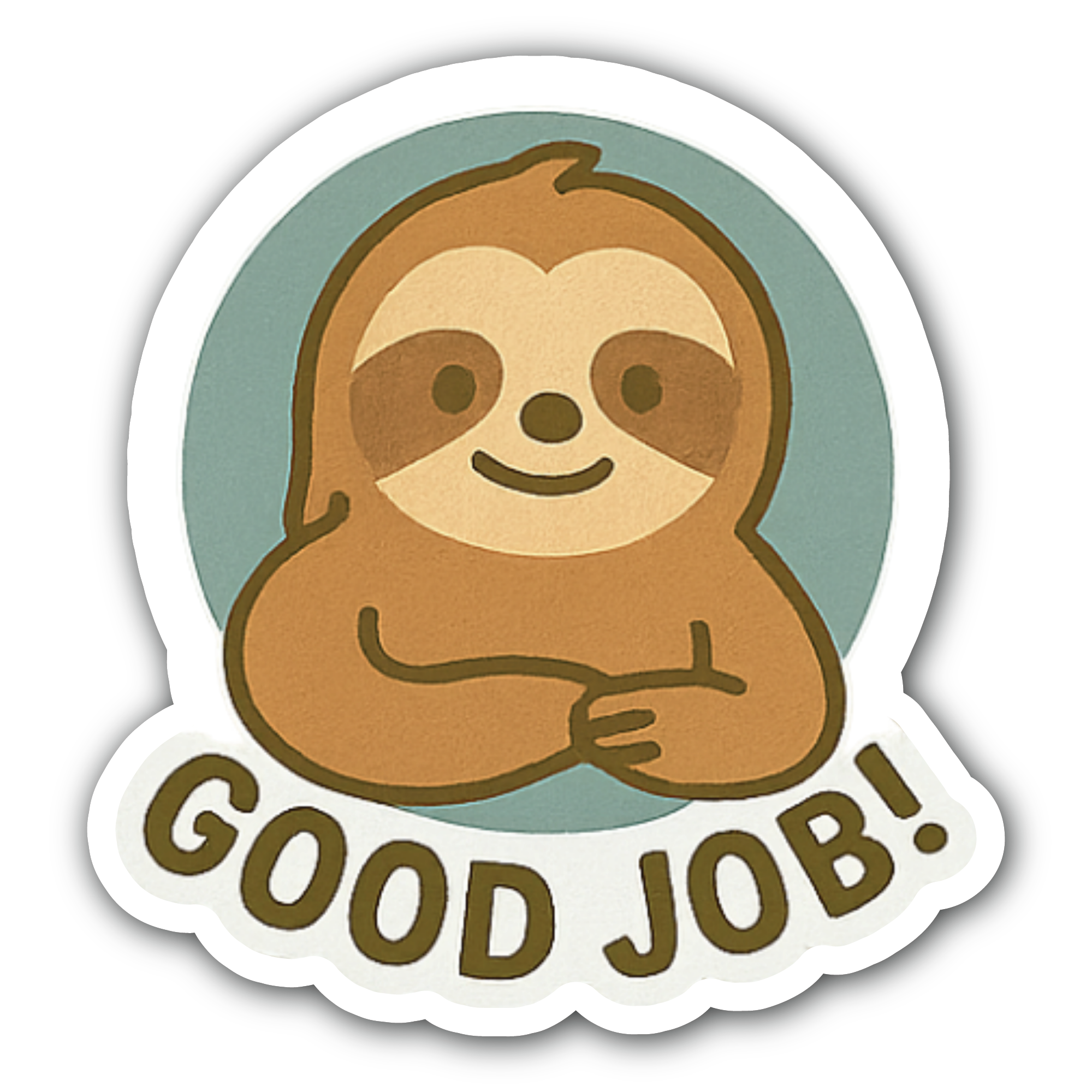Sloth Good Job Sticker, Waterproof Vinyl Decal Sticker Indoor Or Outdoor 2 (Pieces) 3" and 5"