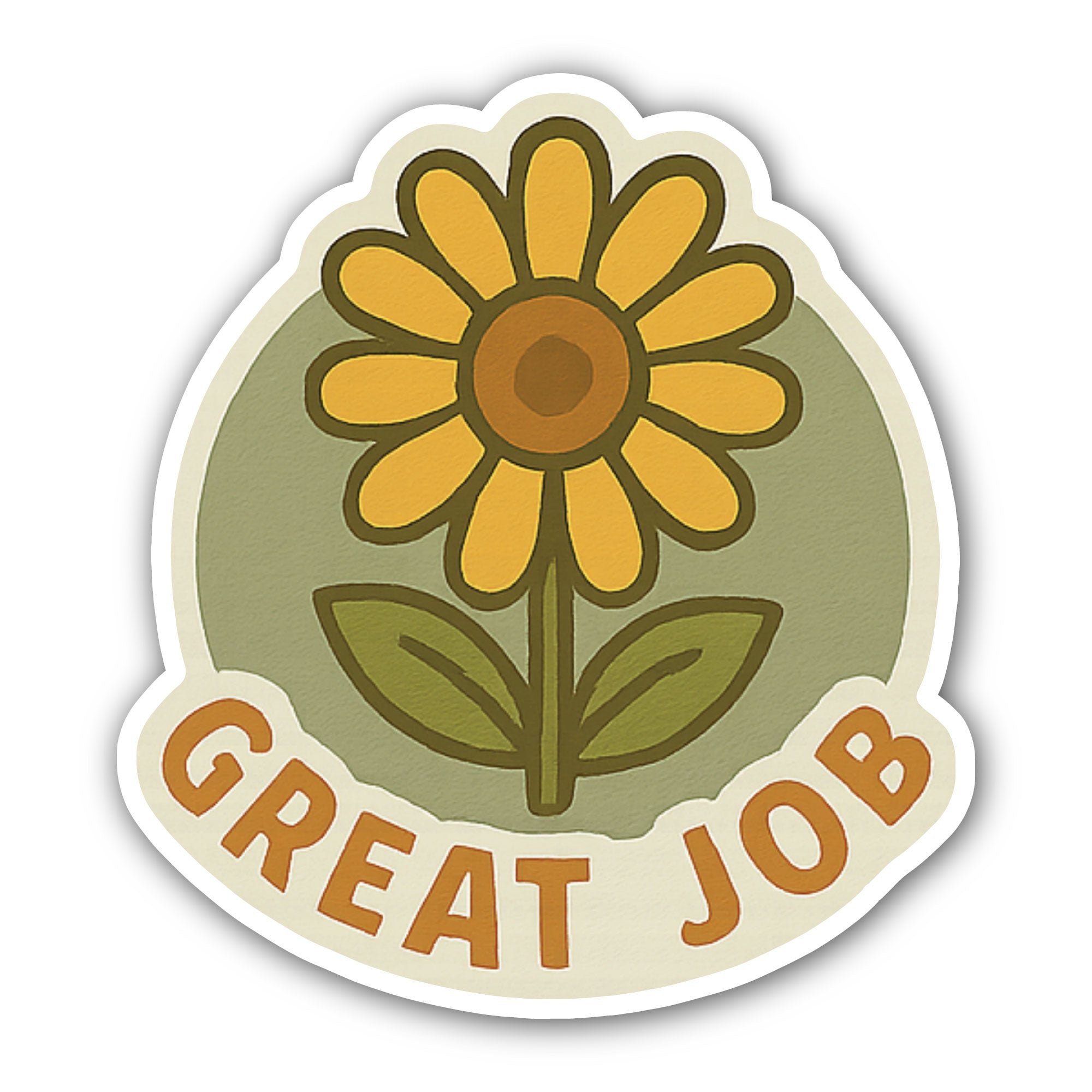 Great Job SunFlower Sticker, Waterproof Vinyl Decal Sticker Indoor Or Outdoor 2 (Pieces) 3" and 5"
