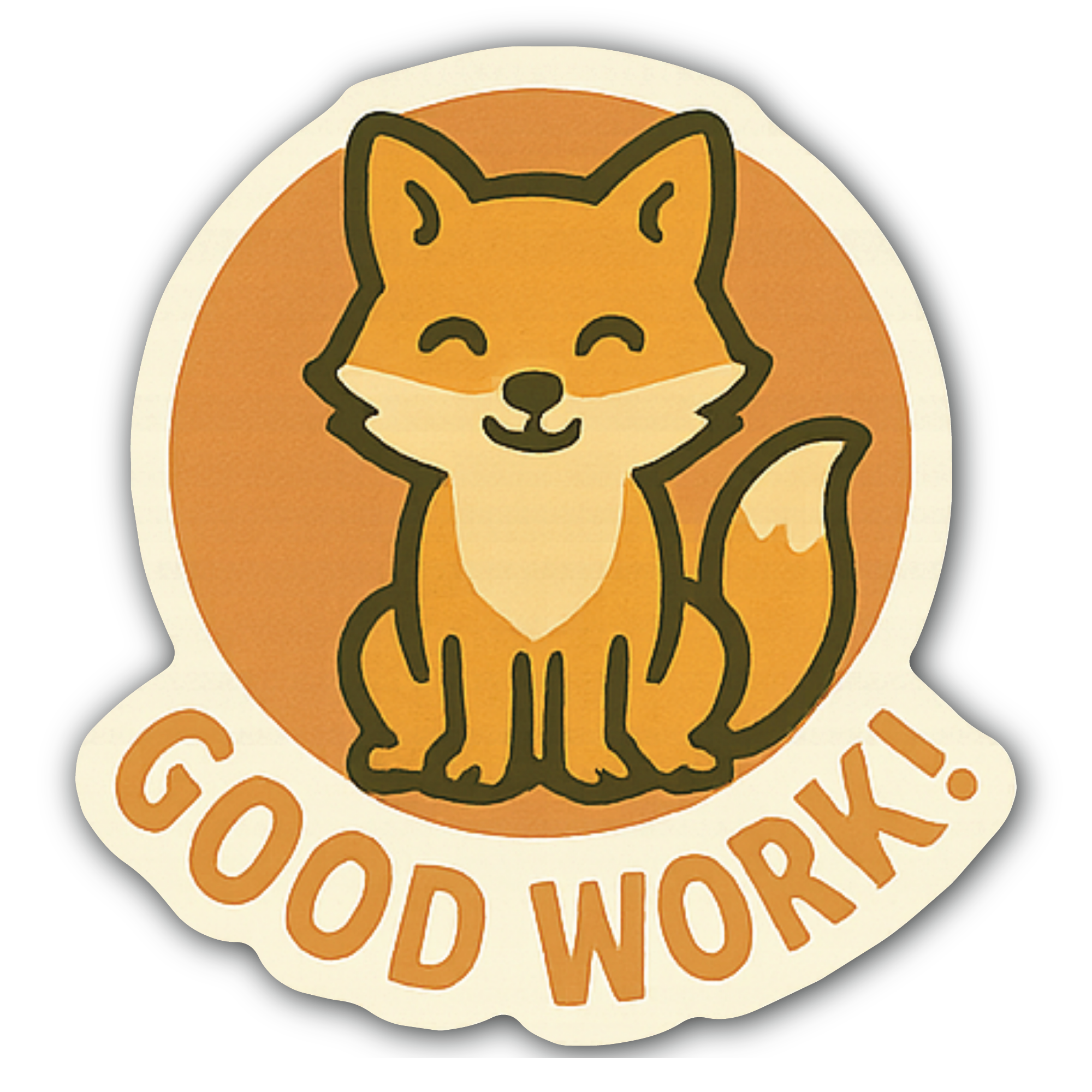 Cute Fox Sticker, Waterproof Vinyl Decal Sticker Indoor Or Outdoor 2 (Pieces) 3" and 5"