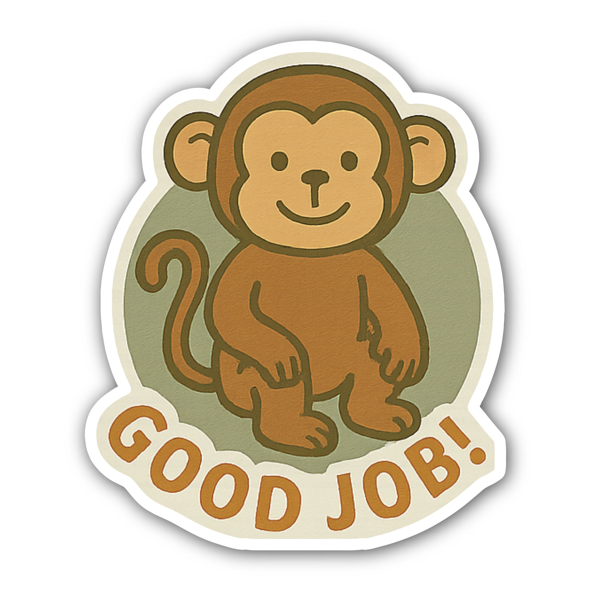 Monkey Sticker, Waterproof Vinyl Decal Sticker Indoor Or Outdoor 2 (Pieces) 3" and 5"