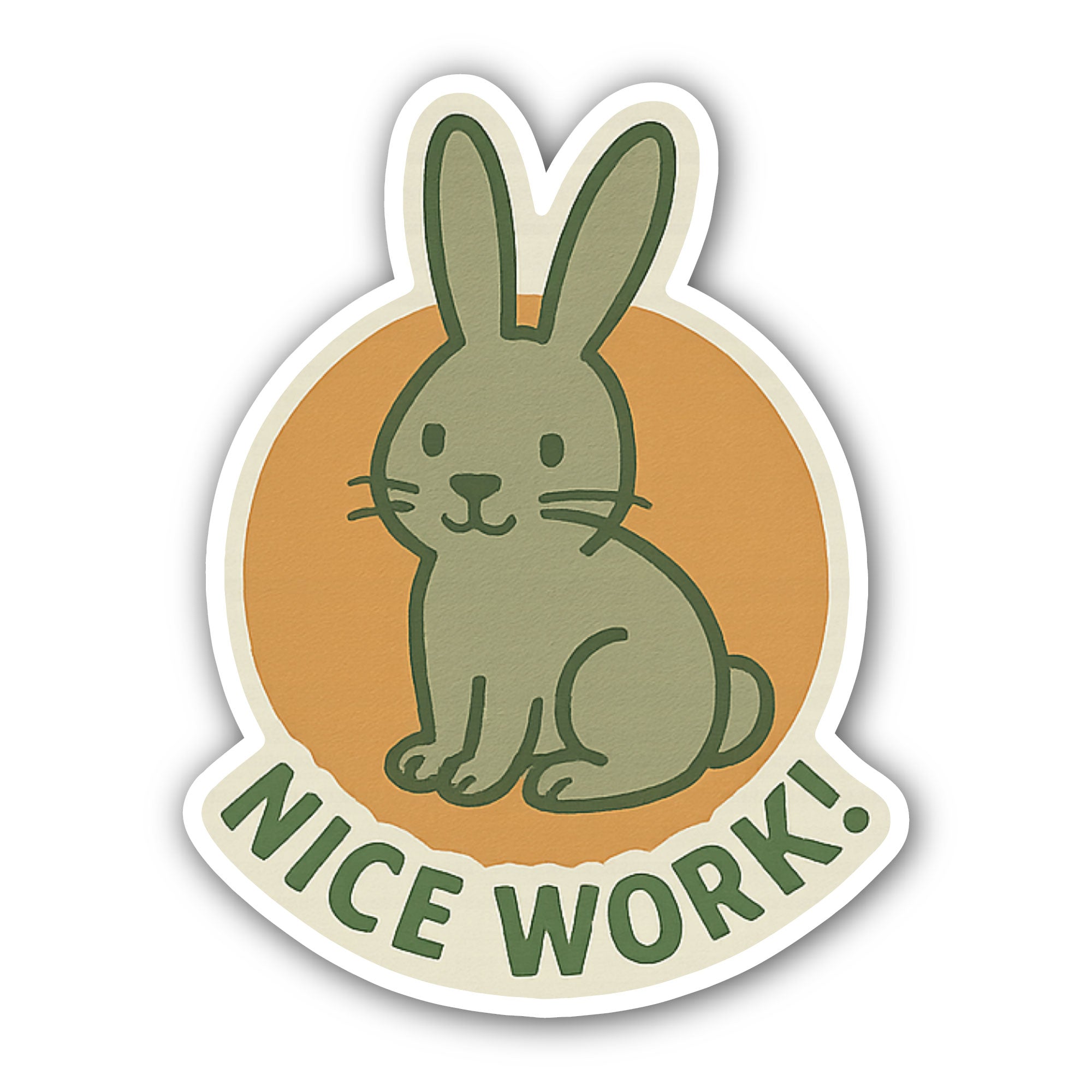 Rabbit Sticker, Waterproof Vinyl Decal Sticker Indoor Or Outdoor 2 (Pieces) 3" and 5"