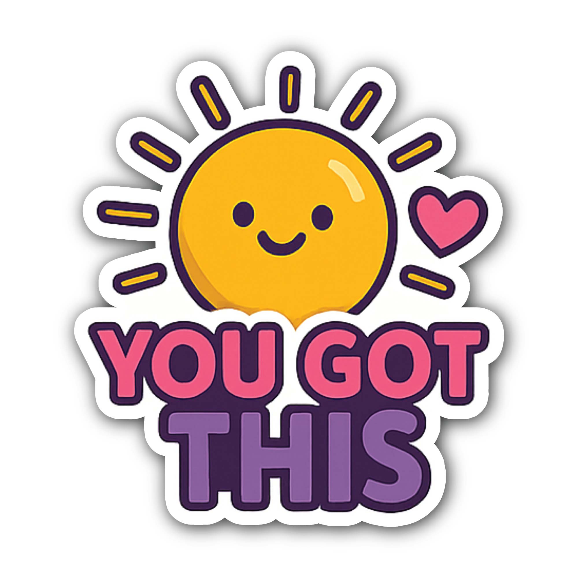 You GOT This Sticker, Waterproof Vinyl Decal Sticker Indoor Or Outdoor 2 (Pieces) 3" and 5"