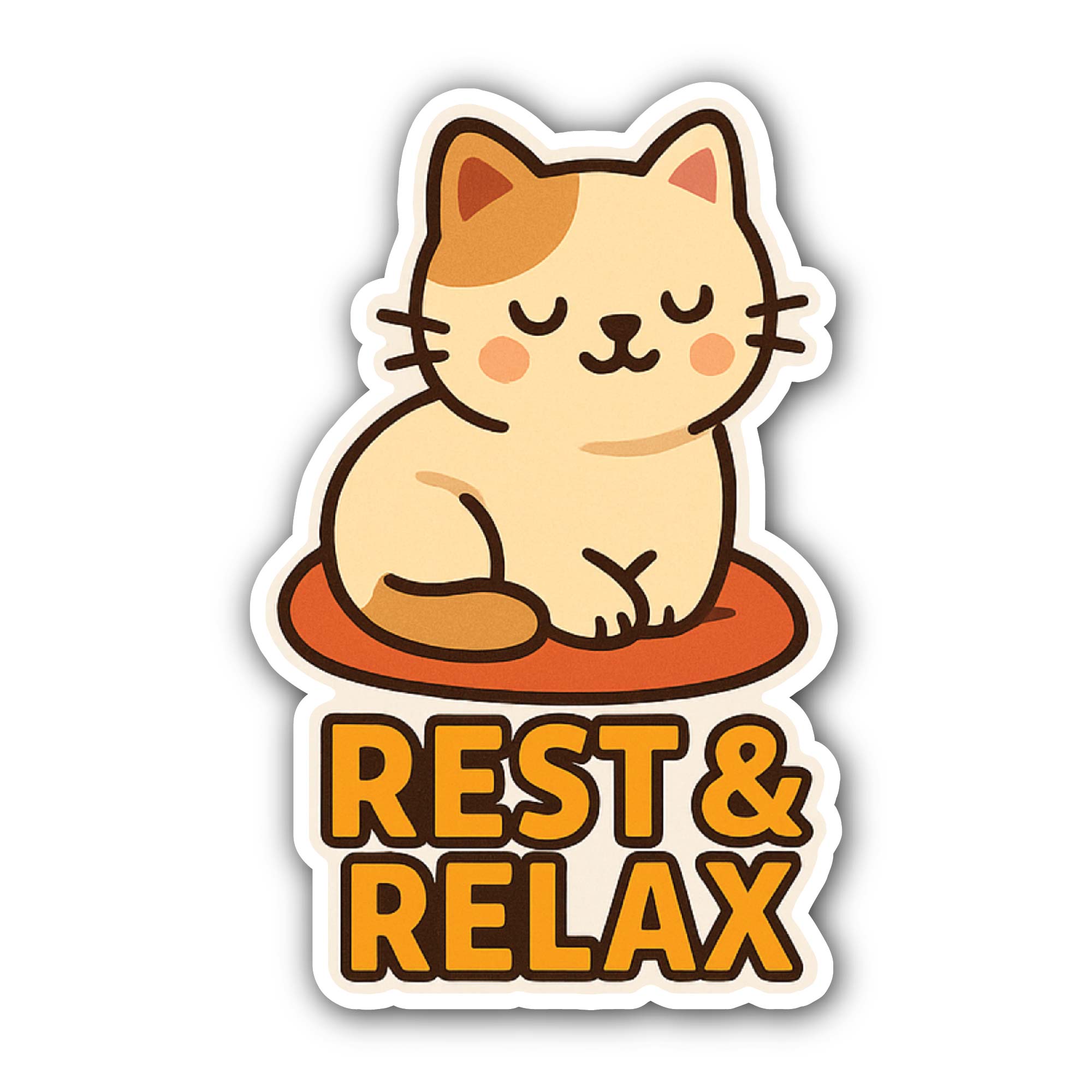 Rest & Relax Sticker, Waterproof Vinyl Decal Sticker Indoor Or Outdoor 2 (Pieces) 3" and 5"