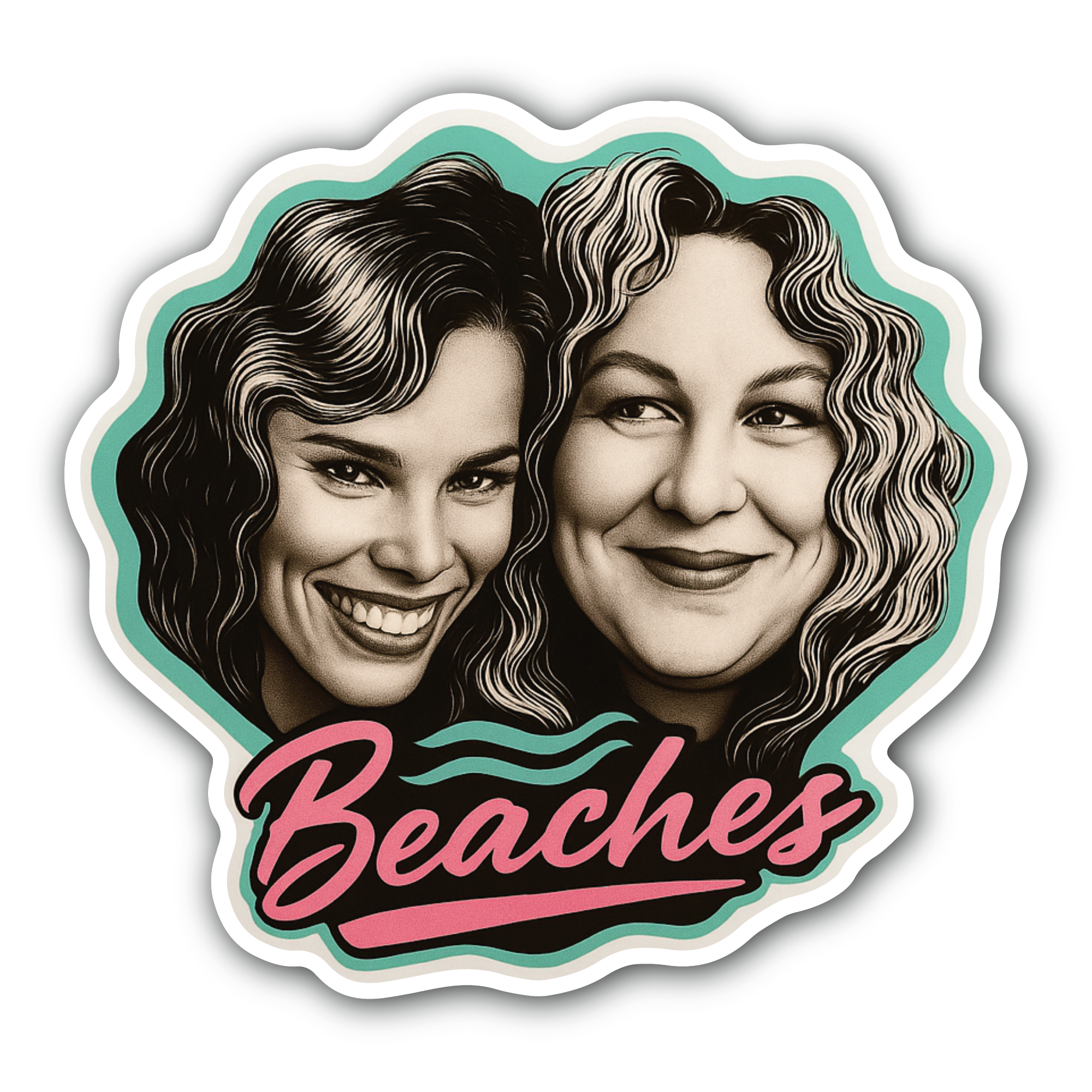 Beaches Sticker, Waterproof Vinyl Decal Sticker Indoor Or Outdoor 2 (Pieces) 3" and 5"