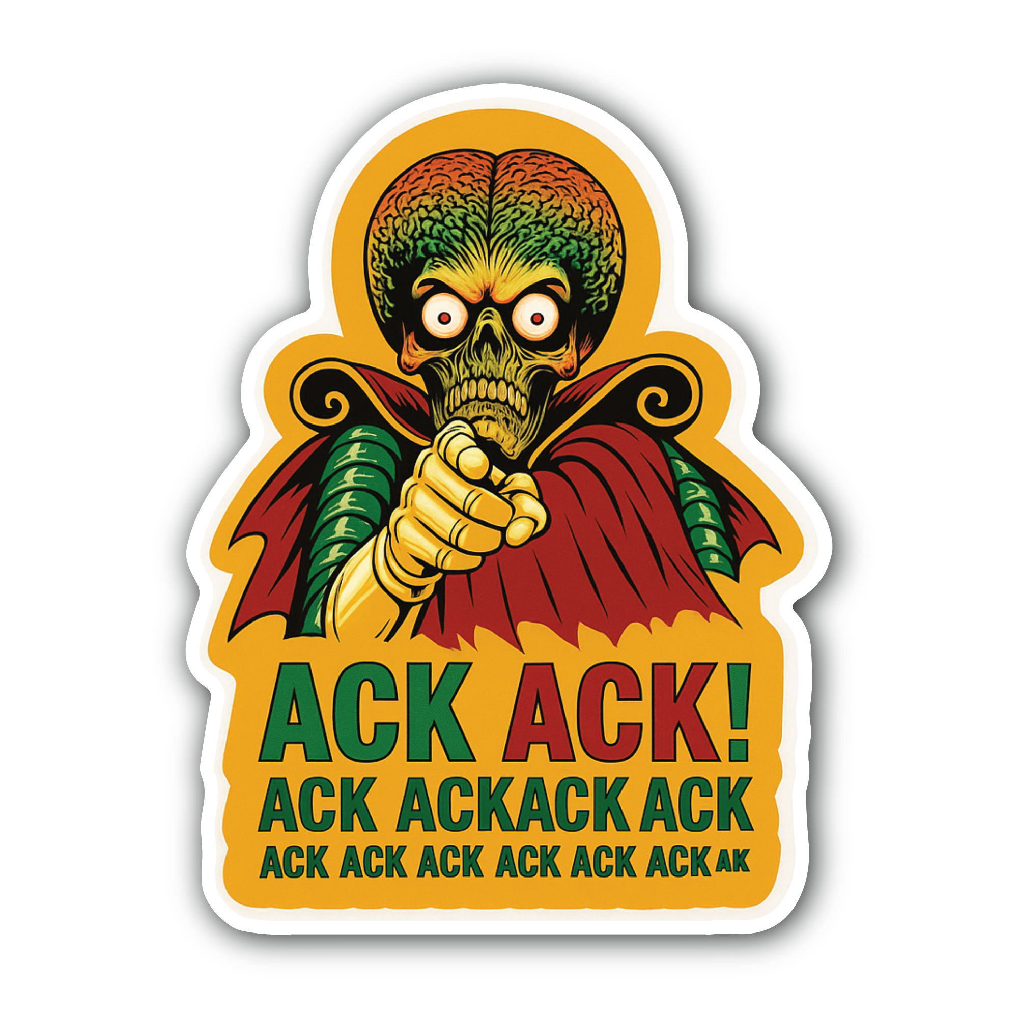 Mars Attacks! Sticker, Waterproof Vinyl Decal Sticker Indoor Or Outdoor 2 (Pieces) 3" and 5"