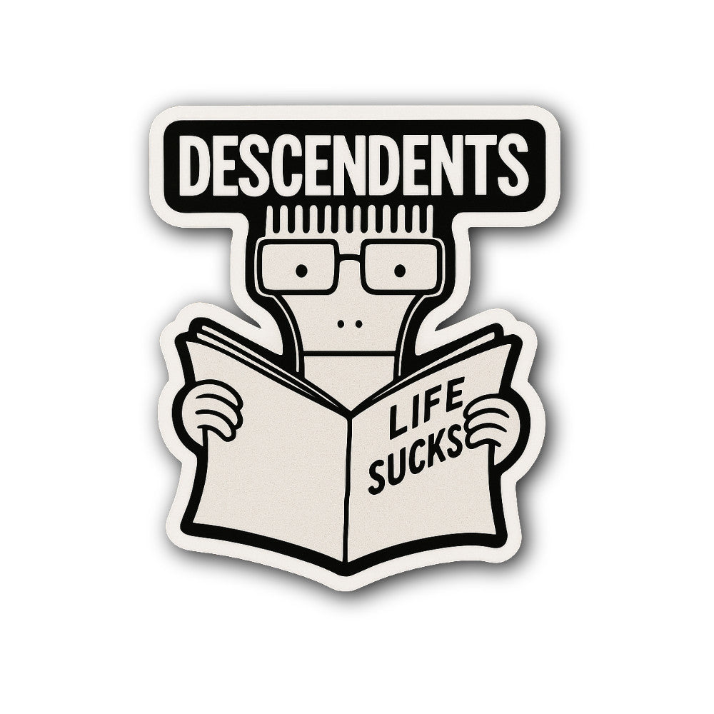Descendents Life Sucks Sticker, Waterproof Vinyl Decal Sticker Indoor Or Outdoor 2 (Pieces) 3" and 5"