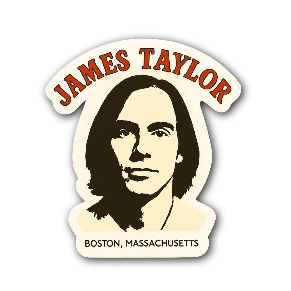 James Taylor Sticker, Waterproof Vinyl Decal Sticker Indoor Or Outdoor 2 (Pieces) 3" and 5"