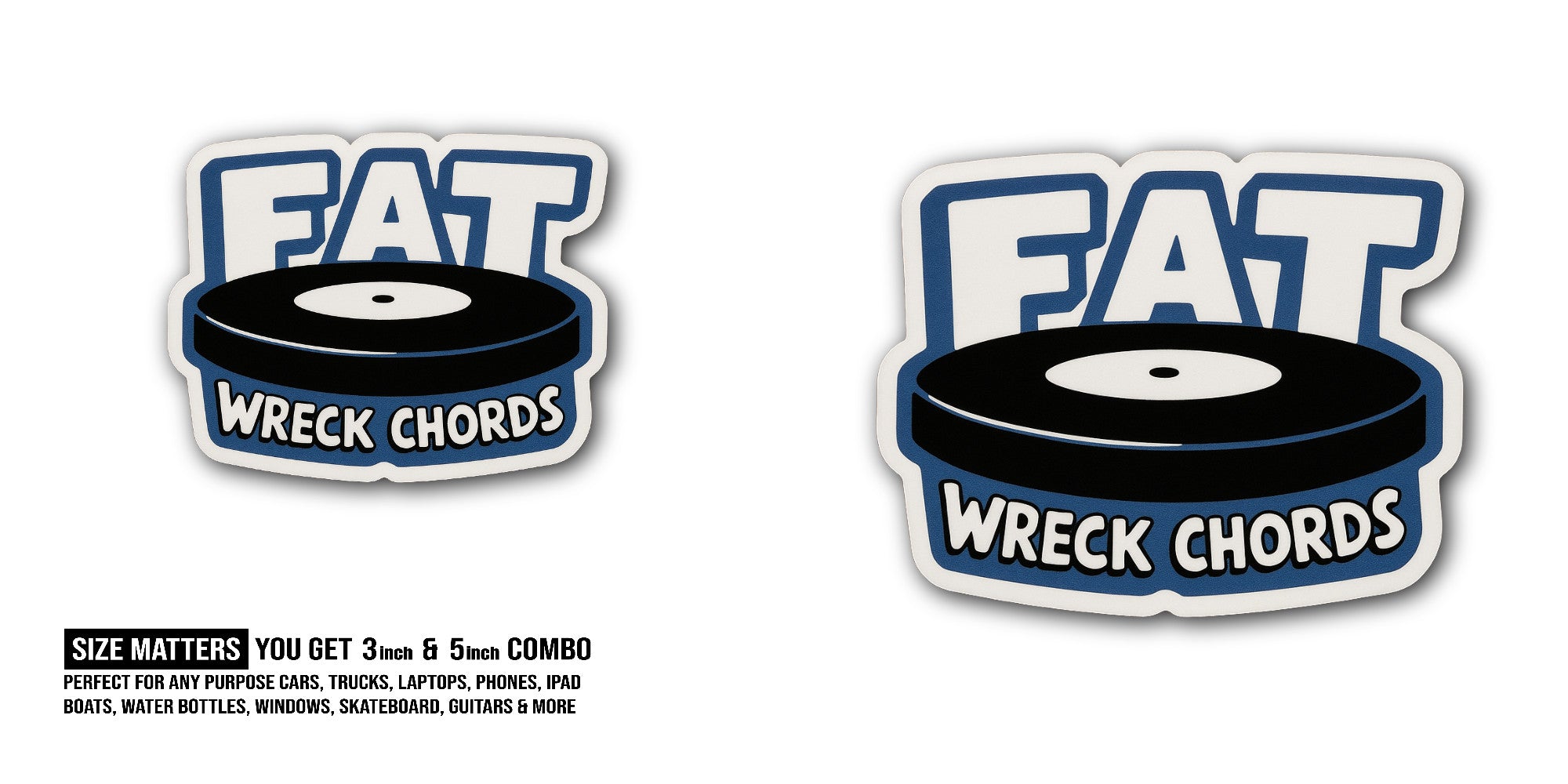 Fat Sticker, Waterproof Vinyl Decal Sticker Indoor Or Outdoor 2 (Pieces) 3" and 5"