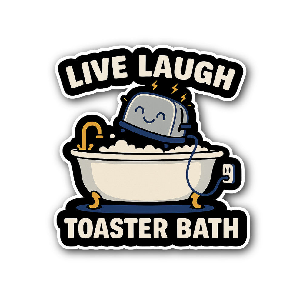Toaster Bath Sticker, Waterproof Vinyl Decal Sticker Indoor Or Outdoor 2 (Pieces) 3" and 5"