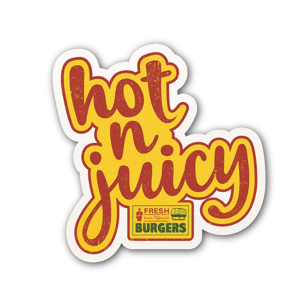 Hot N Juicy Sticker, Waterproof Vinyl Decal Sticker Indoor Or Outdoor 2 (Pieces) 3" and 5"