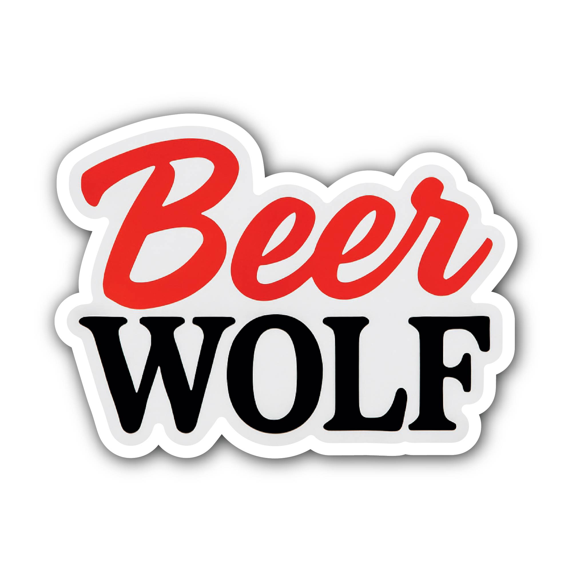 Beer Wolf Sticker, Waterproof Vinyl Decal Sticker Indoor Or Outdoor 2 (Pieces) 3" and 5"