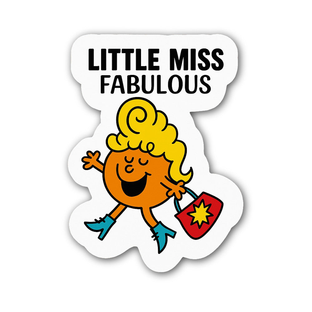 Little Miss Fabulous Sticker, Waterproof Vinyl Decal Sticker Indoor Or Outdoor 2 (Pieces) 3" and 5"