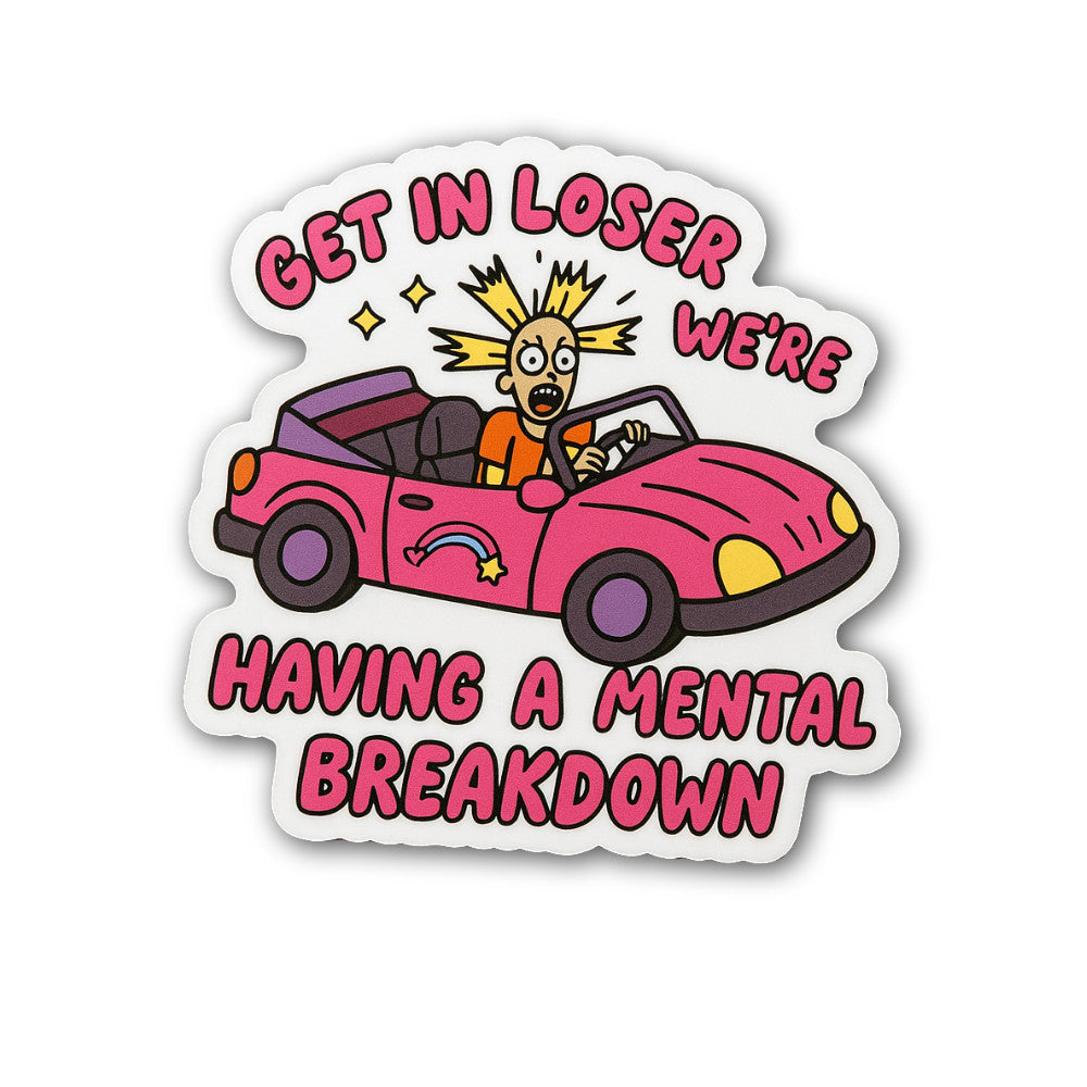 GET in Loser Sticker, Waterproof Vinyl Decal Sticker Indoor Or Outdoor 2 (Pieces) 3" and 5"