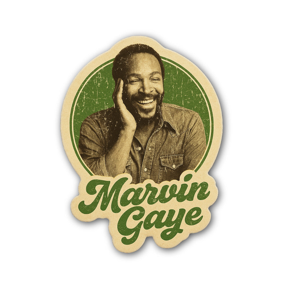 Marvin Gaye Sticker, Waterproof Vinyl Decal Sticker Indoor Or Outdoor 2 (Pieces) 3" and 5"