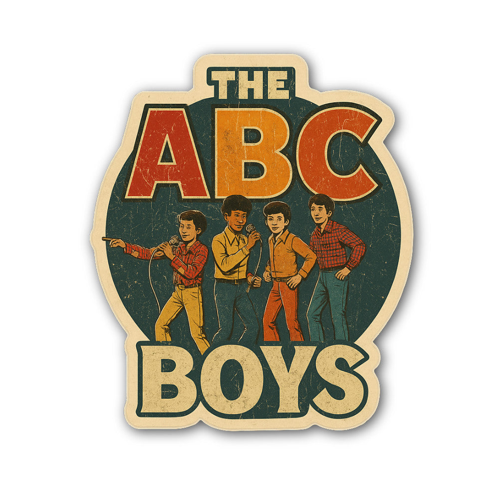The ABC Boys Sticker, Waterproof Vinyl Decal Sticker Indoor Or Outdoor 2 (Pieces) 3" and 5"