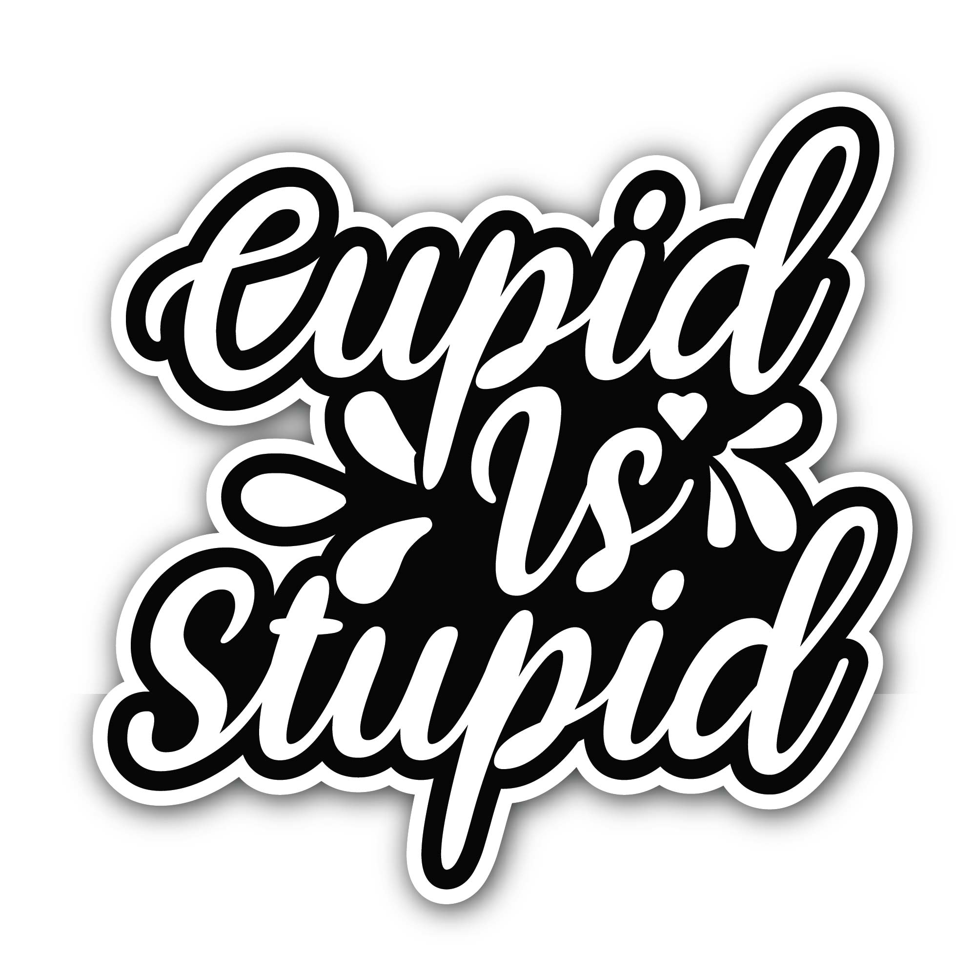 Cupid Message Sticker, Waterproof Vinyl Decal Sticker Indoor Or Outdoor 2 (Pieces) 3" and 5"