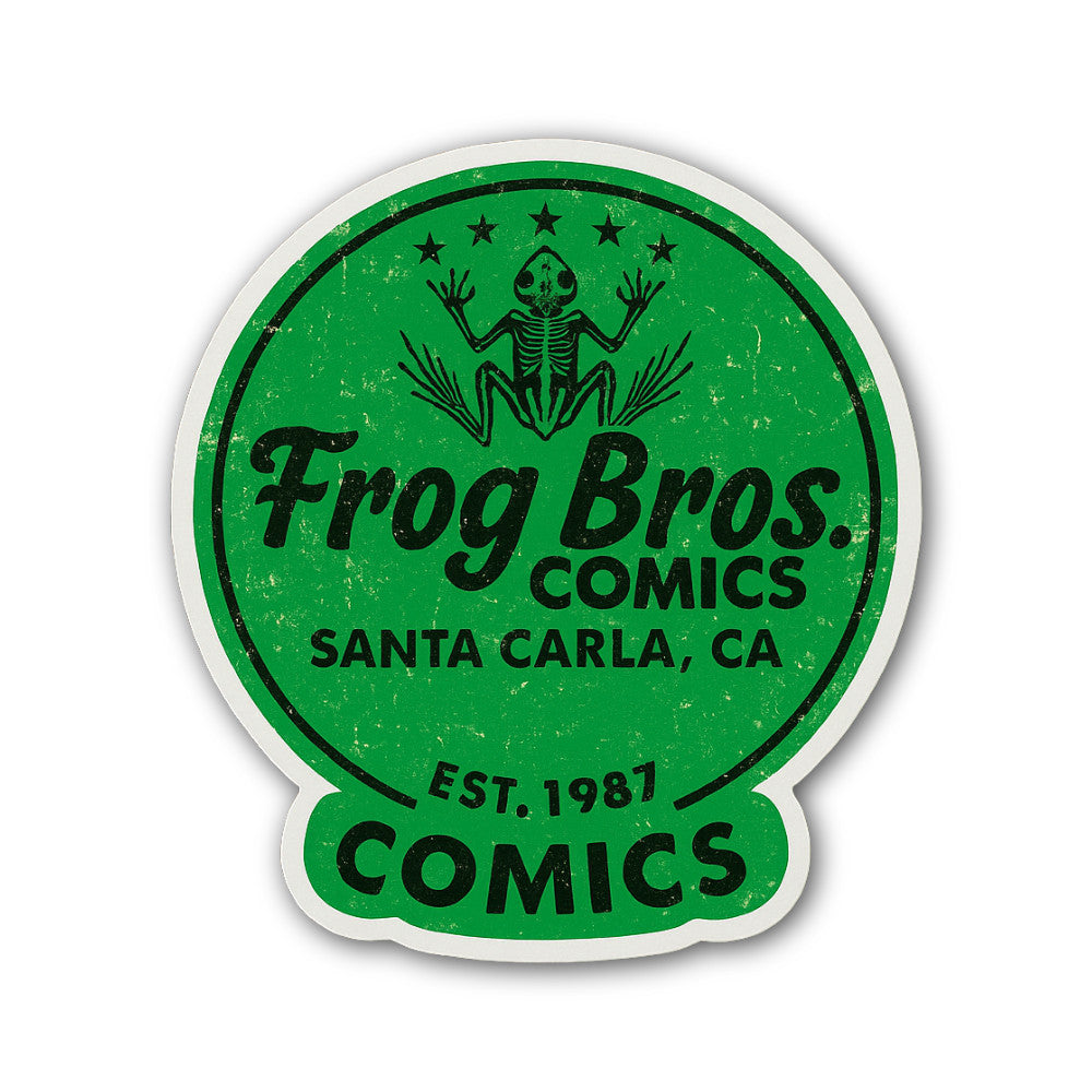 Frog Bros. Comics Sticker, Waterproof Vinyl Decal Sticker Indoor Or Outdoor 2 (Pieces) 3" and 5"