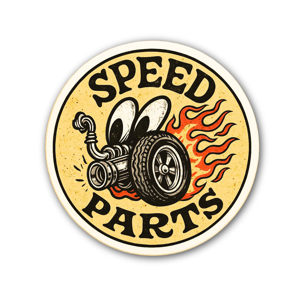 Speed Parts Sticker, Waterproof Vinyl Decal Sticker Indoor Or Outdoor 2 (Pieces) 3" and 5"