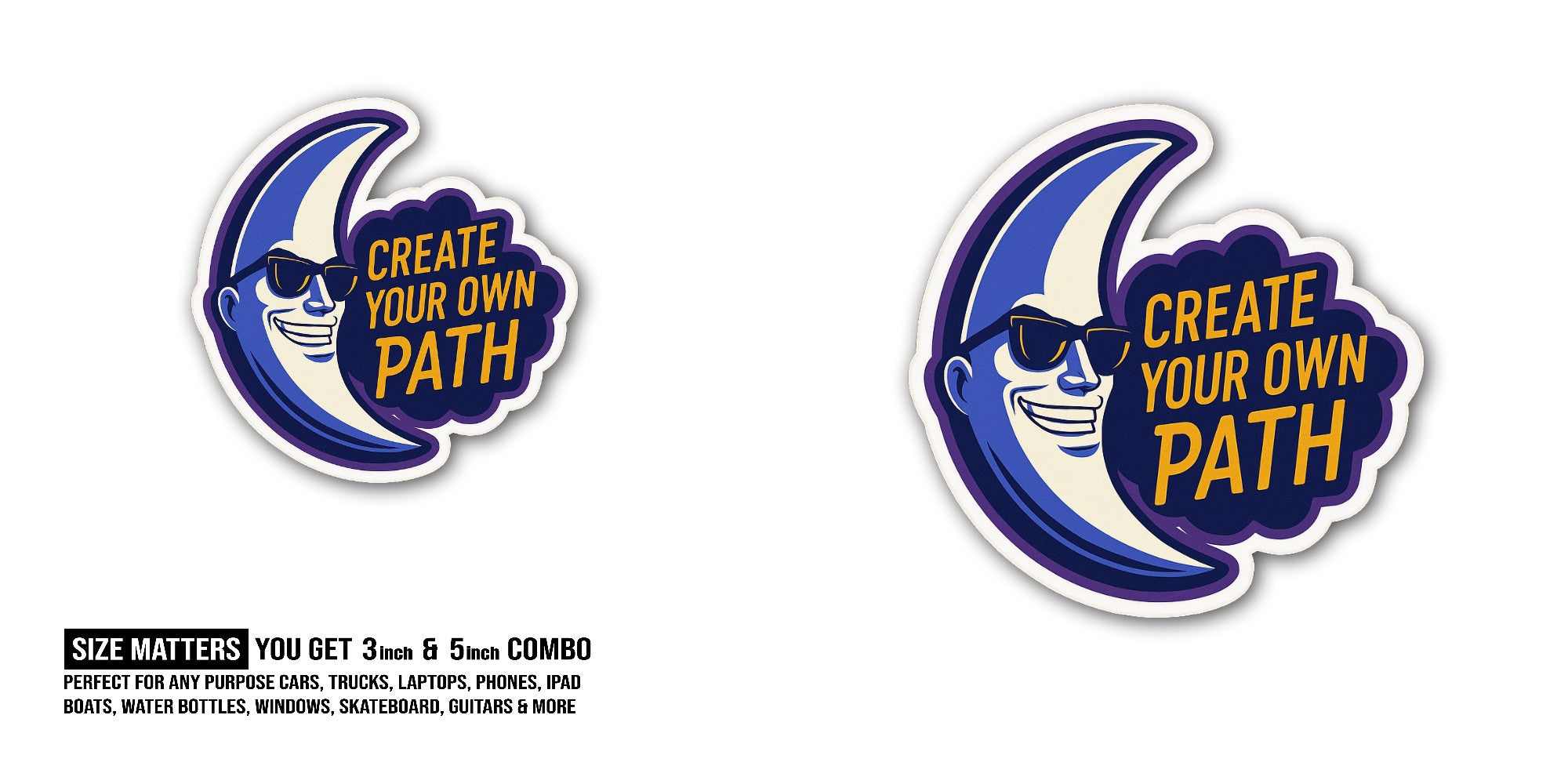 Create Your own Path Sticker, Waterproof Vinyl Decal Sticker Indoor Or Outdoor 2 (Pieces) 3" and 5"