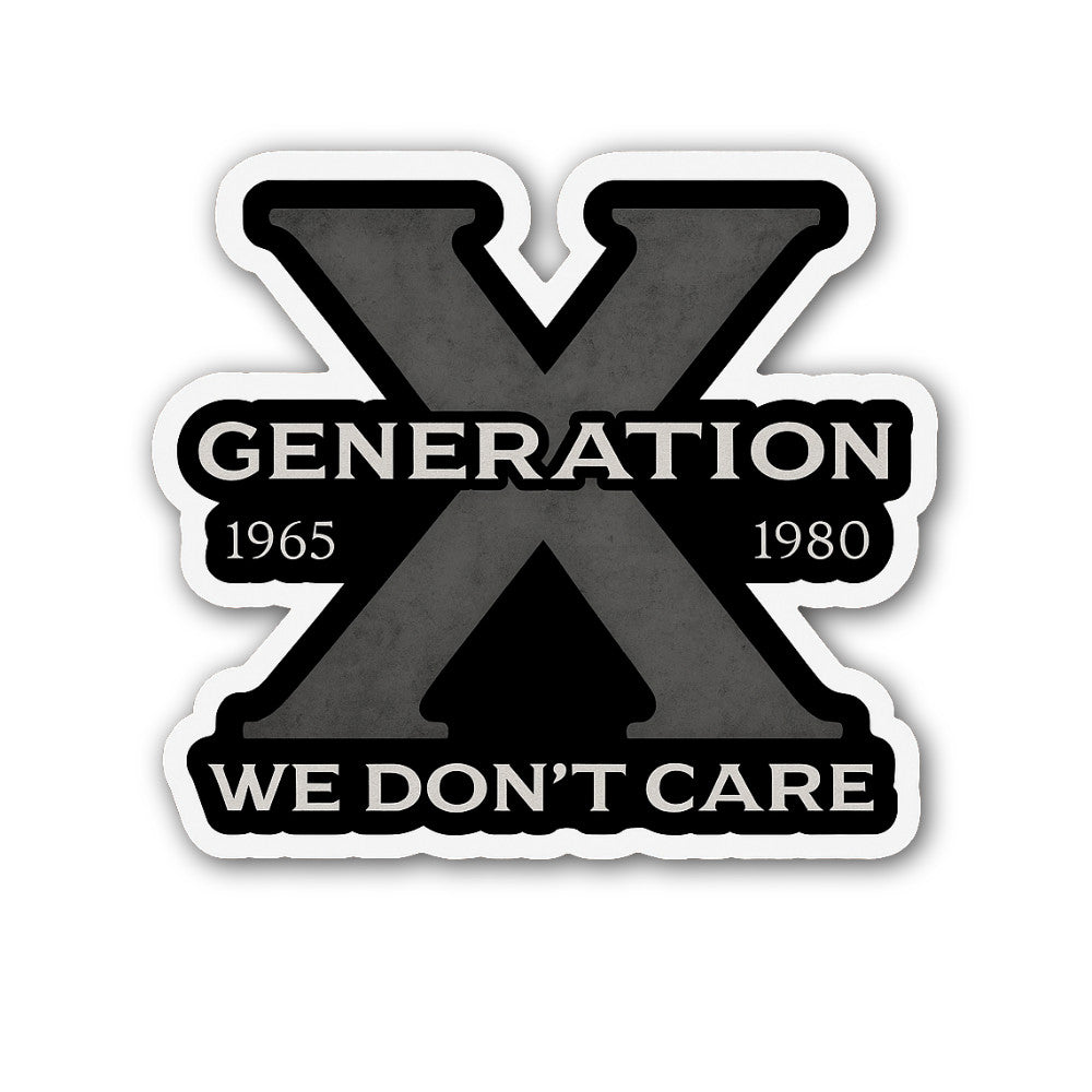 Generation X Sticker, Waterproof Vinyl Decal Sticker Indoor Or Outdoor 2 (Pieces) 3" and 5"