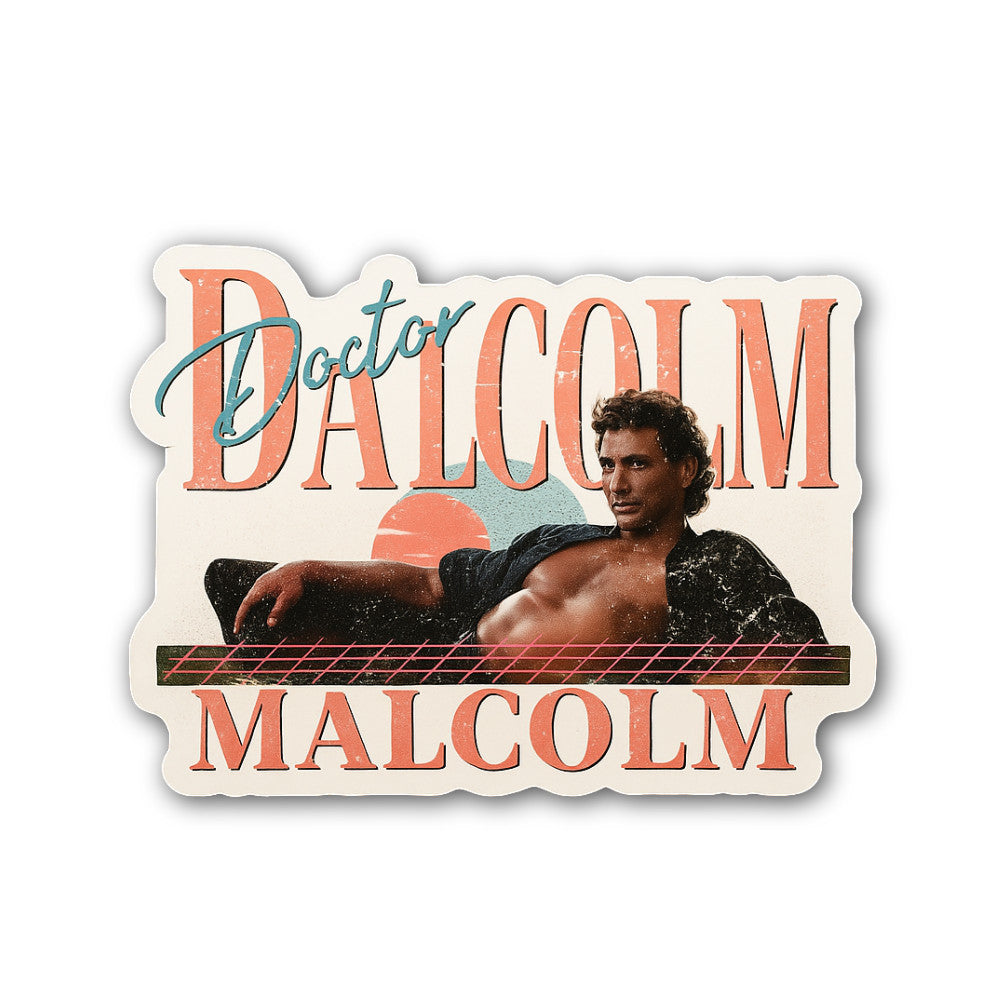 Doctor Ian Malcolm Sticker, Waterproof Vinyl Decal Sticker Indoor Or Outdoor 2 (Pieces) 3" and 5"