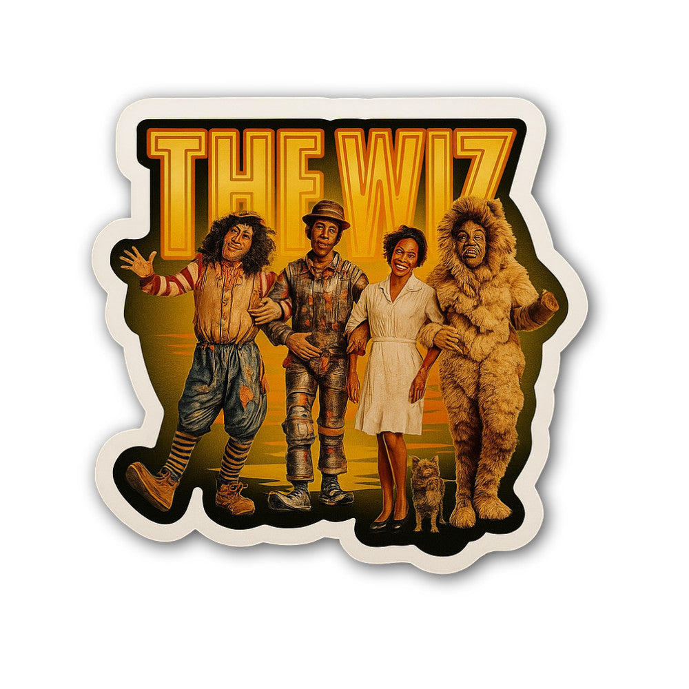 The Wiz Sticker, Waterproof Vinyl Decal Sticker Indoor Or Outdoor 2 (Pieces) 3" and 5"