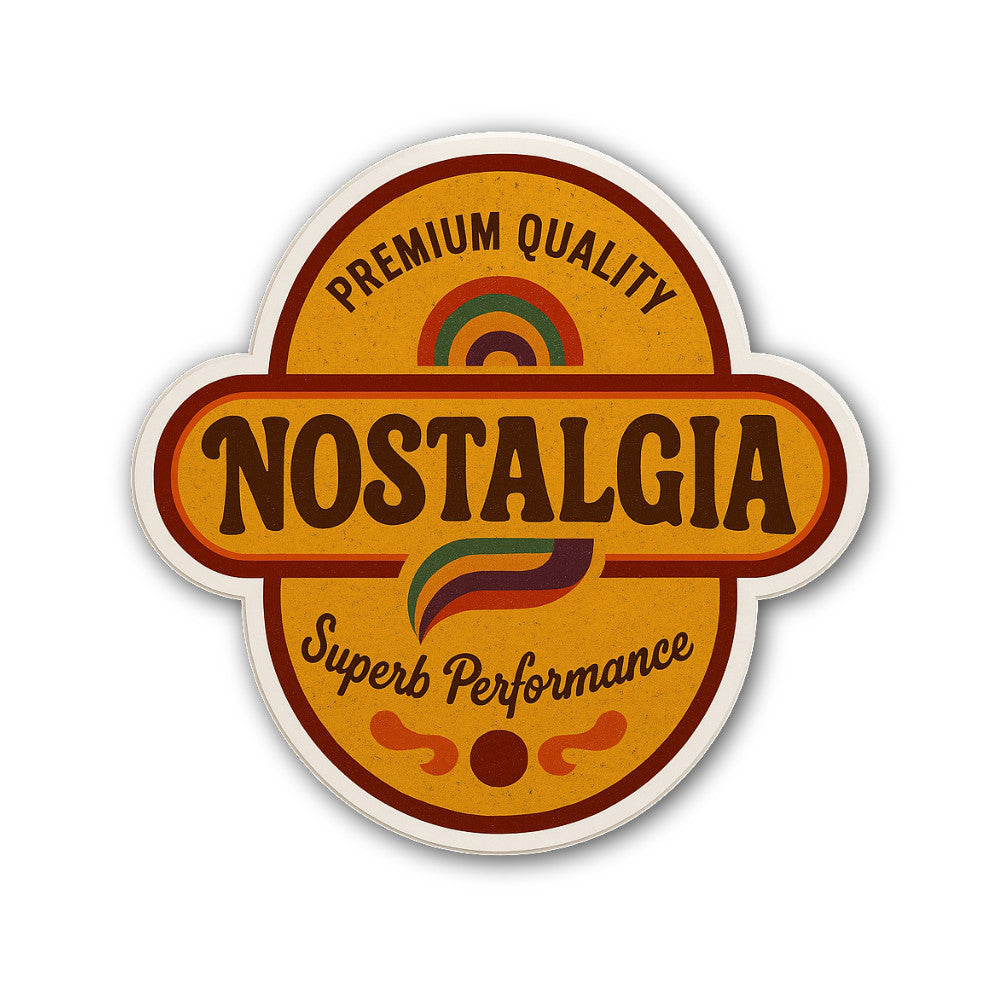 Nostalgia  Sticker, Waterproof Vinyl Decal Sticker Indoor Or Outdoor 2 (Pieces) 3" and 5"