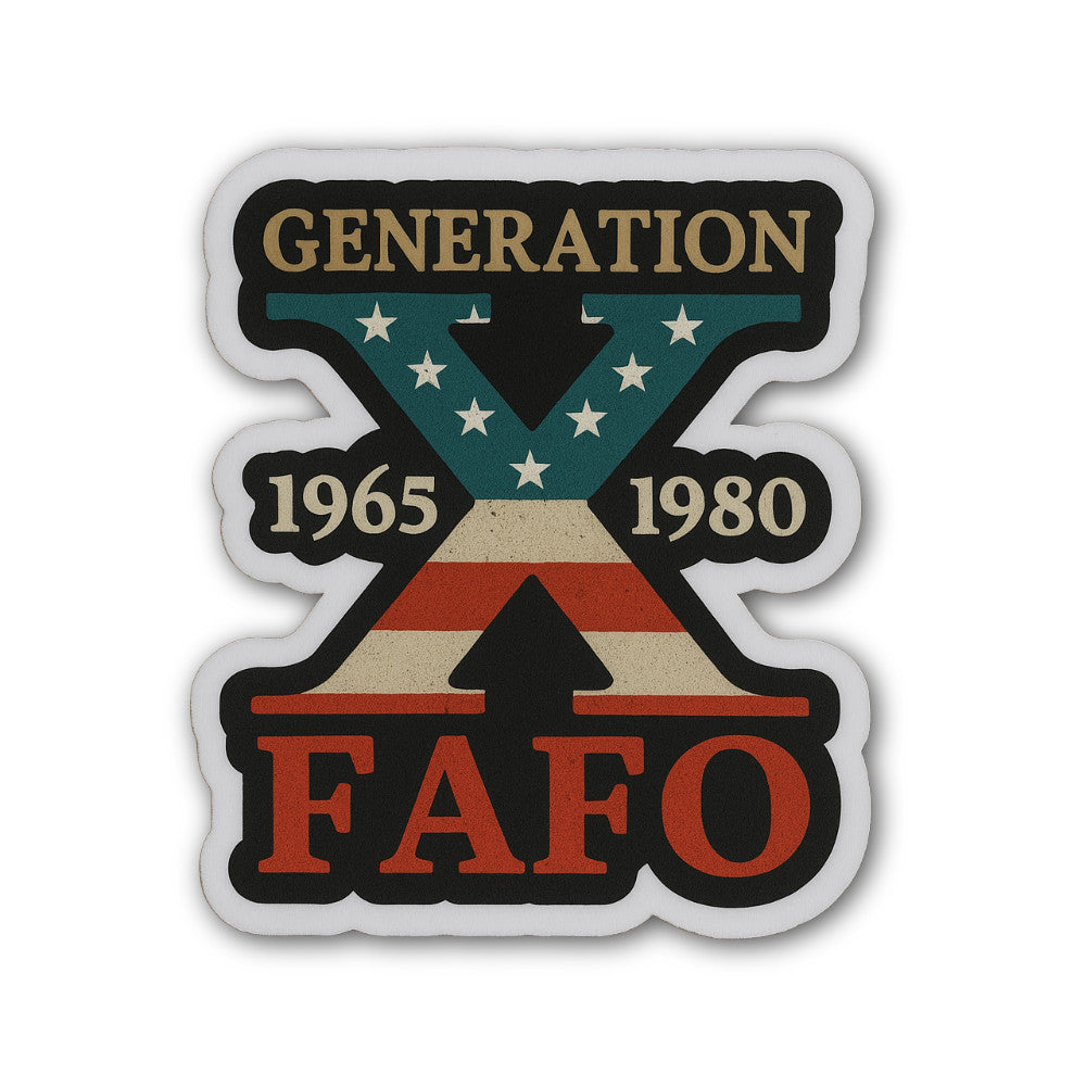 Generation X FAFO Sticker, Waterproof Vinyl Decal Sticker Indoor Or Outdoor 2 (Pieces) 3" and 5"