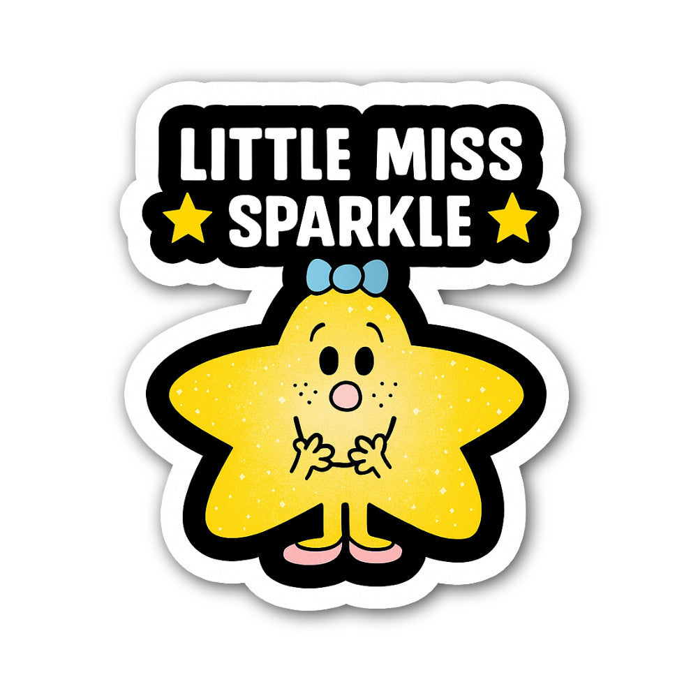 Little Miss Sparkle Sticker, Waterproof Vinyl Decal Sticker Indoor Or Outdoor 2 (Pieces) 3" and 5"