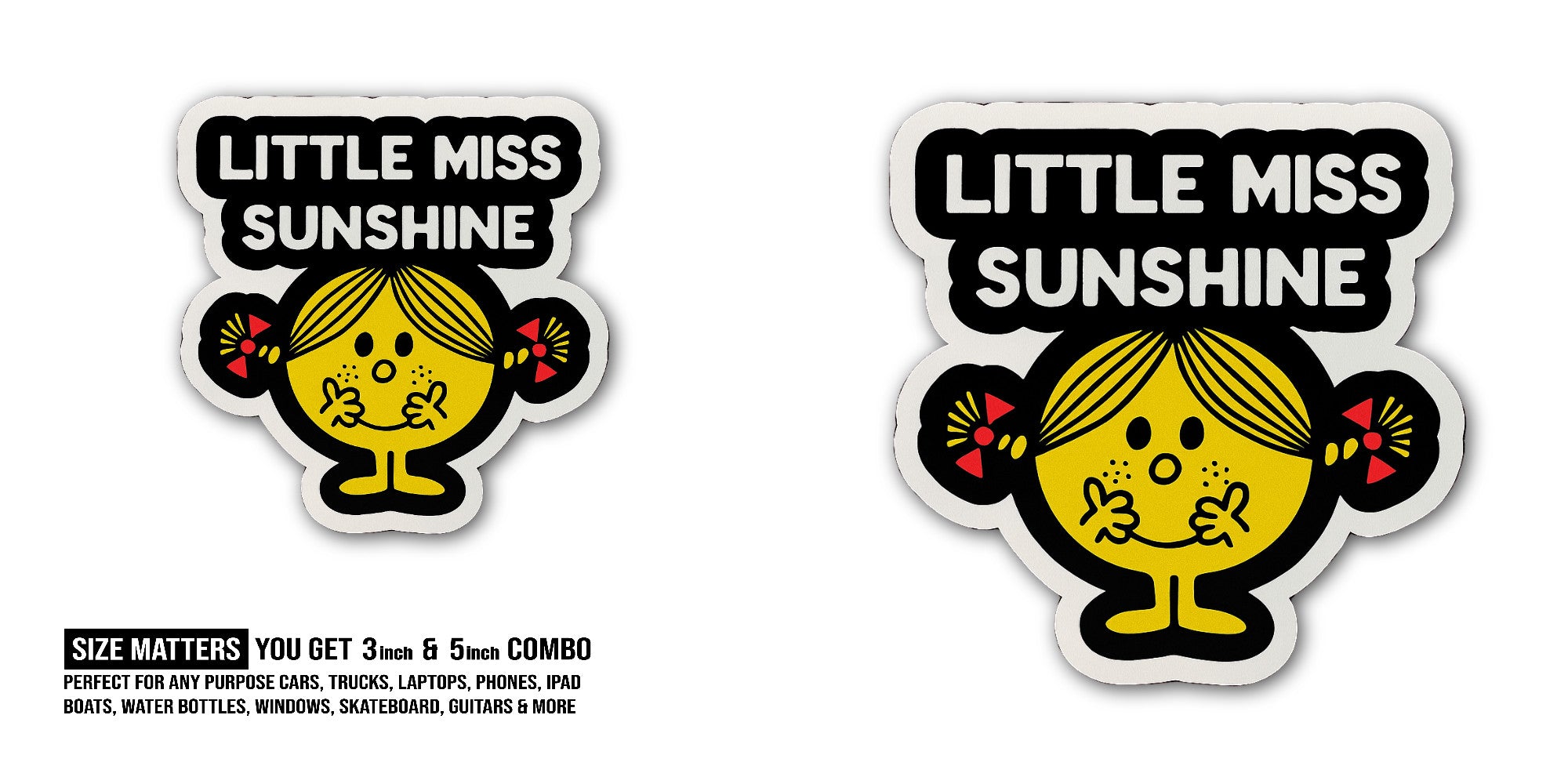 Little Sunshine Sticker, Waterproof Vinyl Decal Sticker Indoor Or Outdoor 2 (Pieces) 3" and 5"