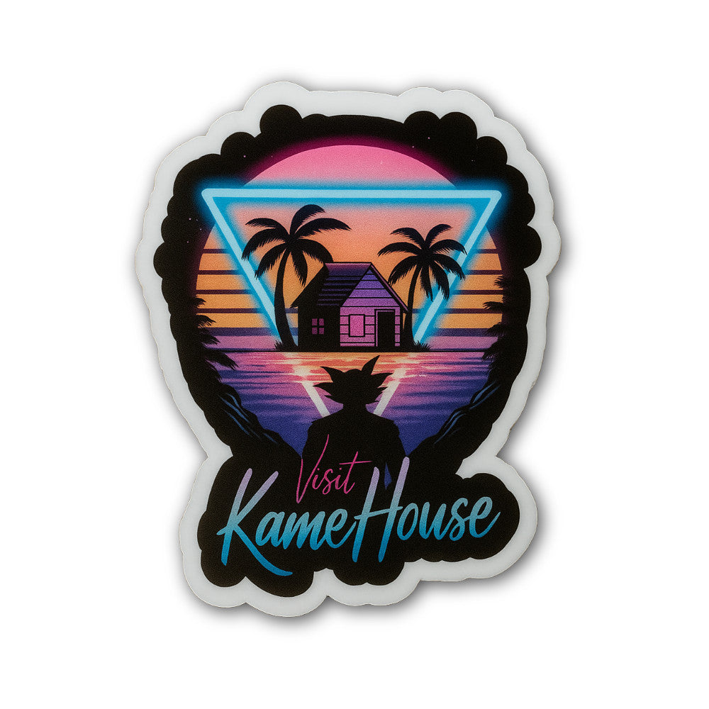 Visit Kame House Sticker, Waterproof Vinyl Decal Sticker Indoor Or Outdoor 2 (Pieces) 3" and 5"