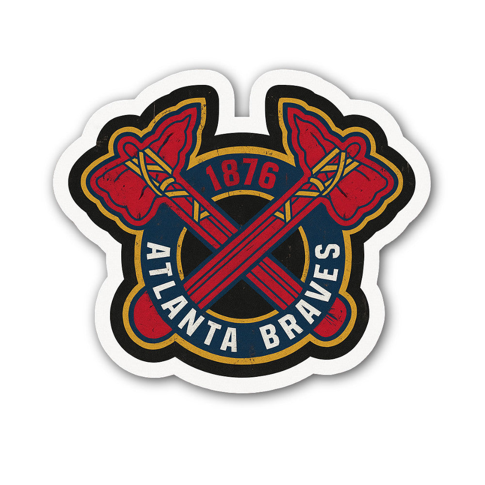 Atlanta Braves Sticker, Waterproof Vinyl Decal Sticker Indoor Or Outdoor 2 (Pieces) 3" and 5"