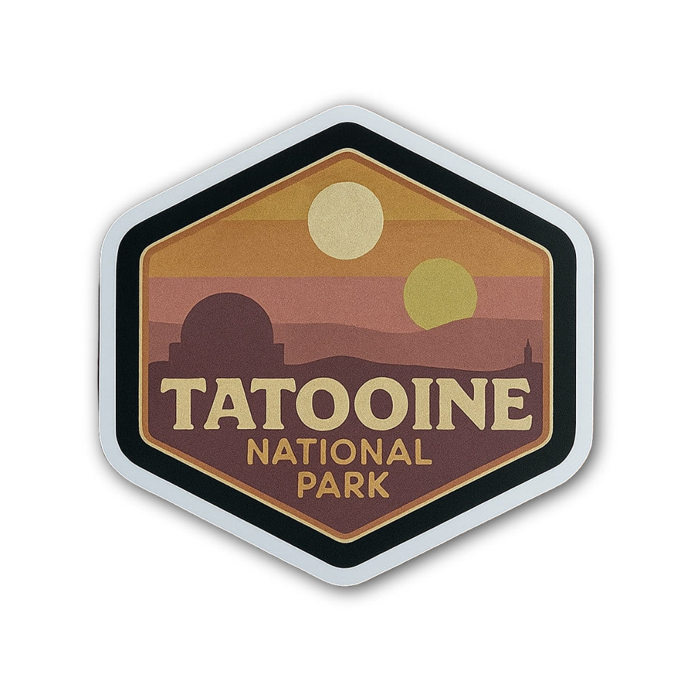 Tatooine National Park Sticker, Waterproof Vinyl Decal Sticker Indoor Or Outdoor 2 (Pieces) 3" and 5"