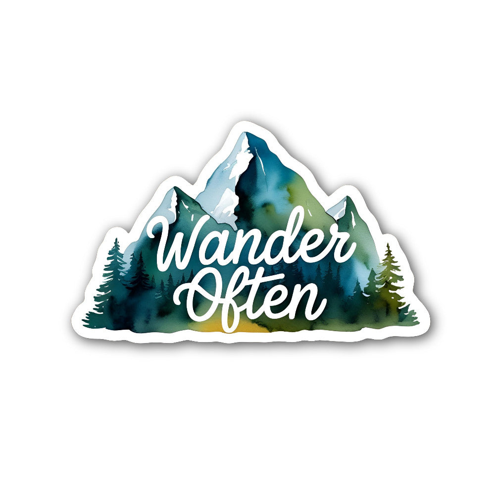 Wander Often Sticker, Waterproof Vinyl Decal Sticker Indoor Or Outdoor 2 (Pieces) 3" and 5"