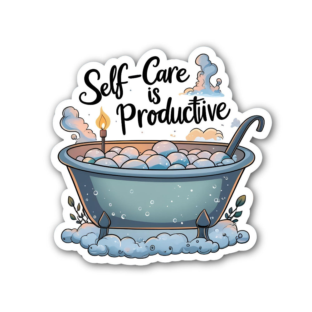 Self-Care Productive Sticker, Waterproof Vinyl Decal Sticker Indoor Or Outdoor 2 (Pieces) 3" and 5"