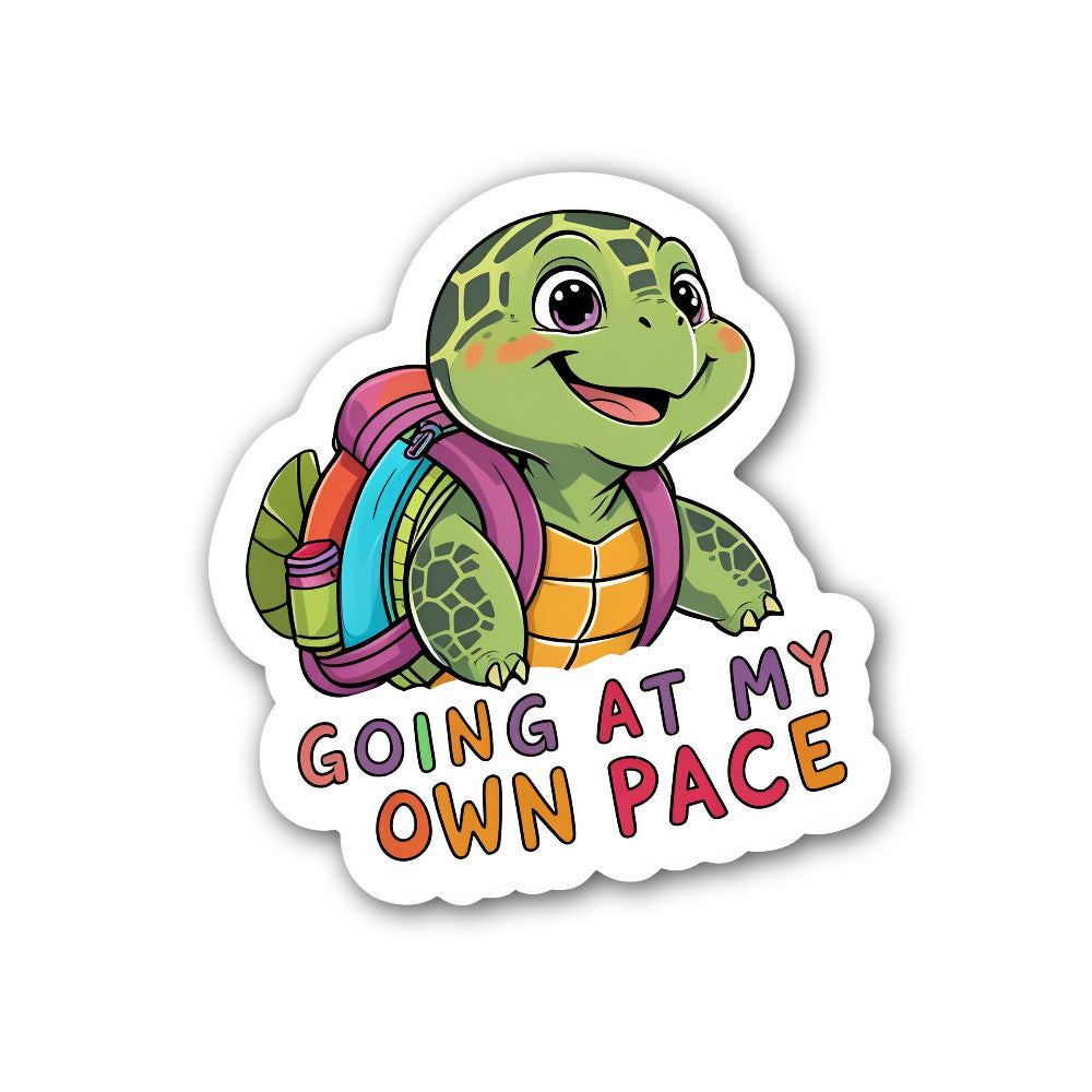 GOING AT MY OWN PACE Sticker, Waterproof Vinyl Decal Sticker Indoor Or Outdoor 2 (Pieces) 3" and 5"