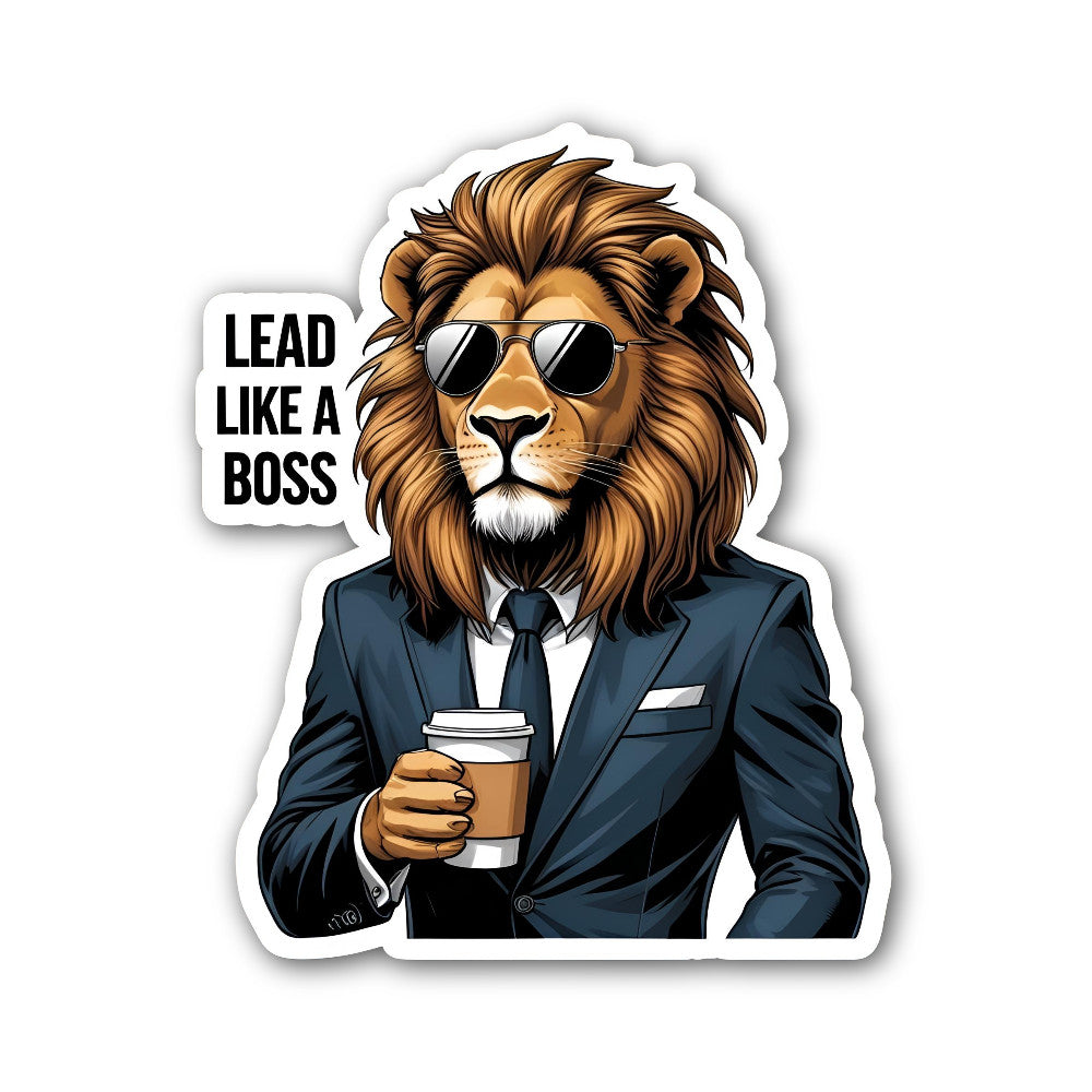 LEAD LIKE A BOSS Sticker, Waterproof Vinyl Decal Sticker Indoor Or Outdoor 2 (Pieces) 3" and 5"