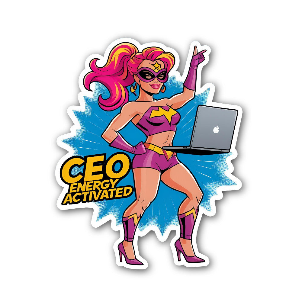 CEO ENERGY ACTIVATED Sticker, Waterproof Vinyl Decal Sticker Indoor Or Outdoor 2 (Pieces) 3" and 5"