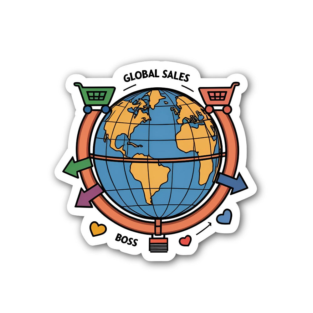 GLOBAL SALES Sticker, Waterproof Vinyl Decal Sticker Indoor Or Outdoor 2 (Pieces) 3" and 5"