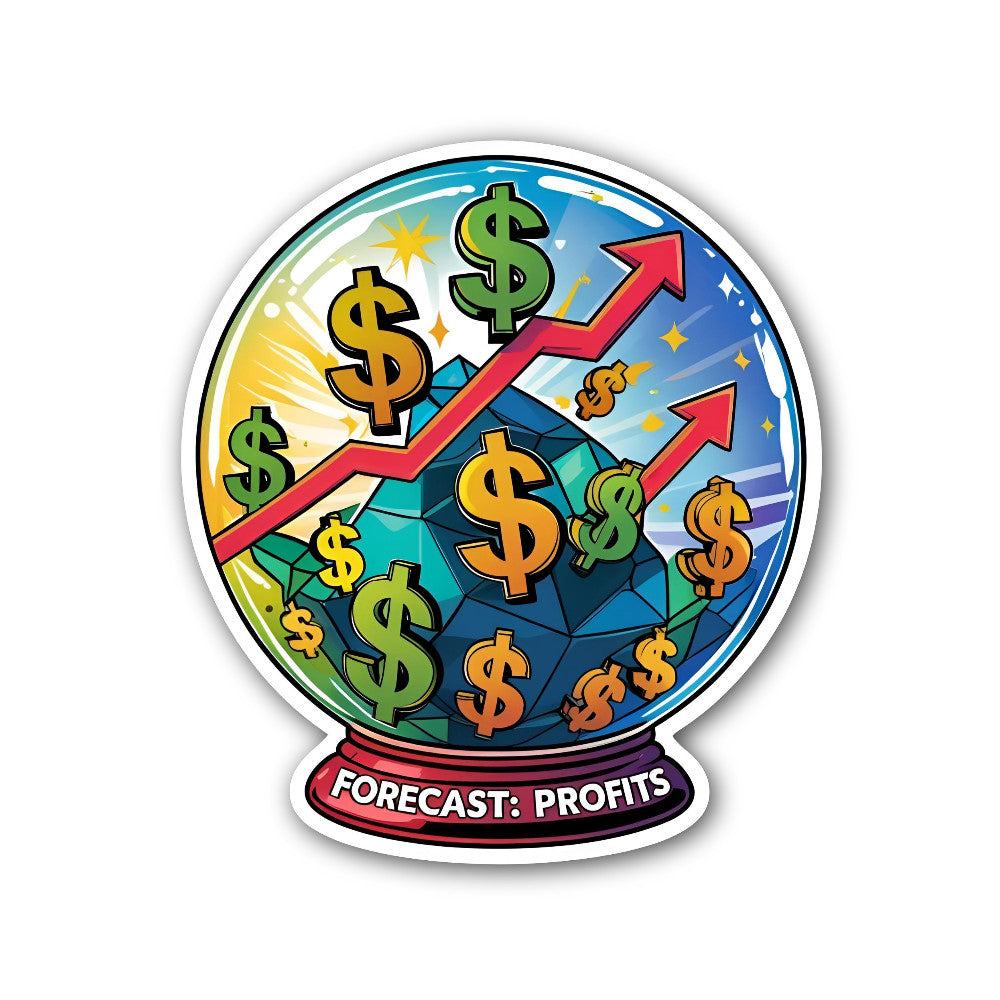 Forecast: Profits Sticker, Waterproof Vinyl Decal Sticker Indoor Or Outdoor 2 (Pieces) 3" and 5"
