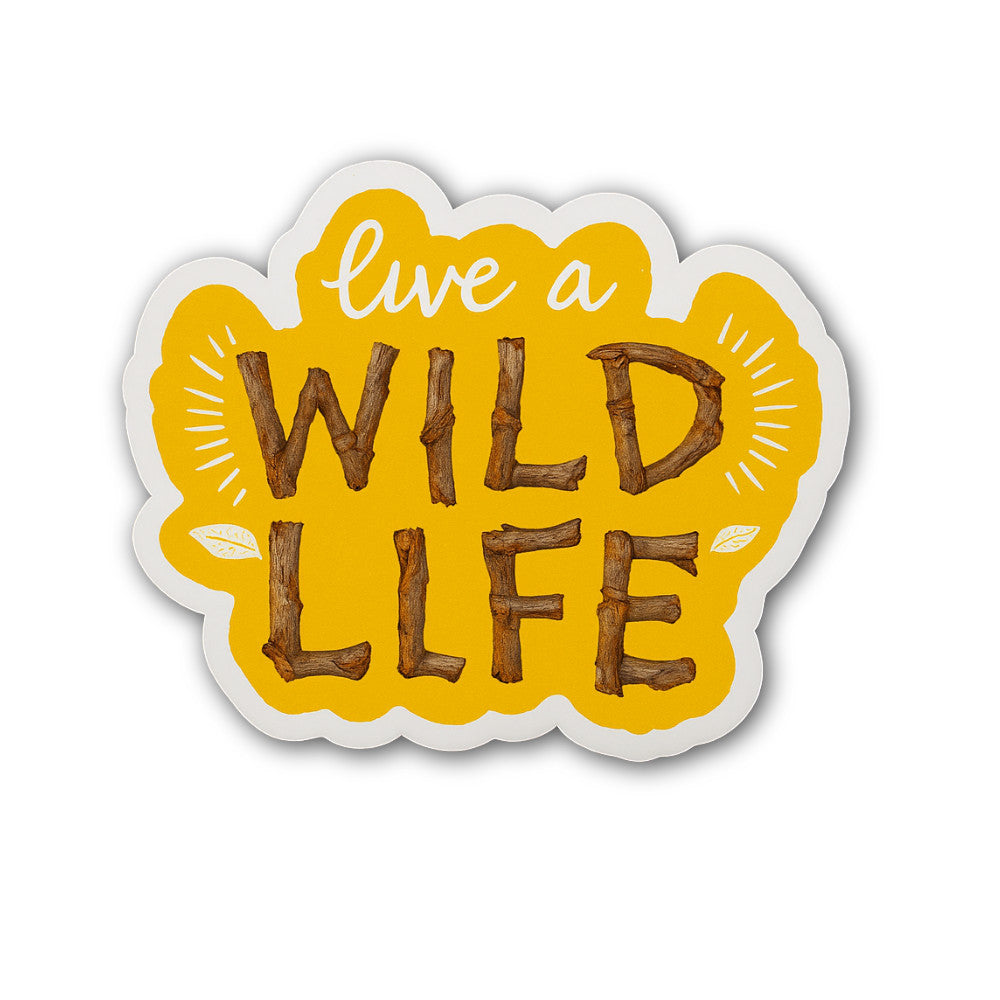 Live a Wild LLFE Sticker, Waterproof Vinyl Decal Sticker Indoor Or Outdoor 2 (Pieces) 3" and 5"
