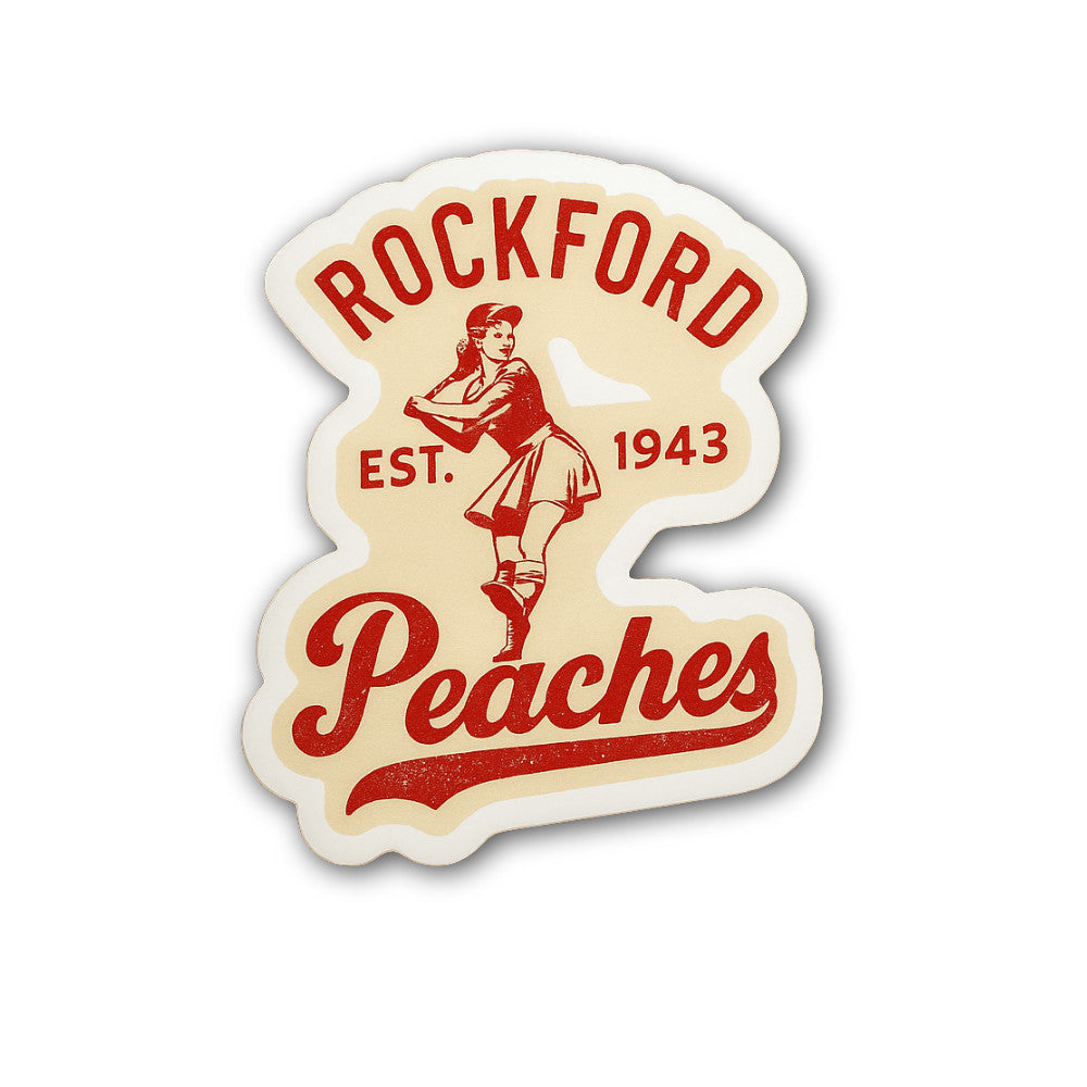 Rockford Peaches Sticker, Waterproof Vinyl Decal Sticker Indoor Or Outdoor 2 (Pieces) 3" and 5"
