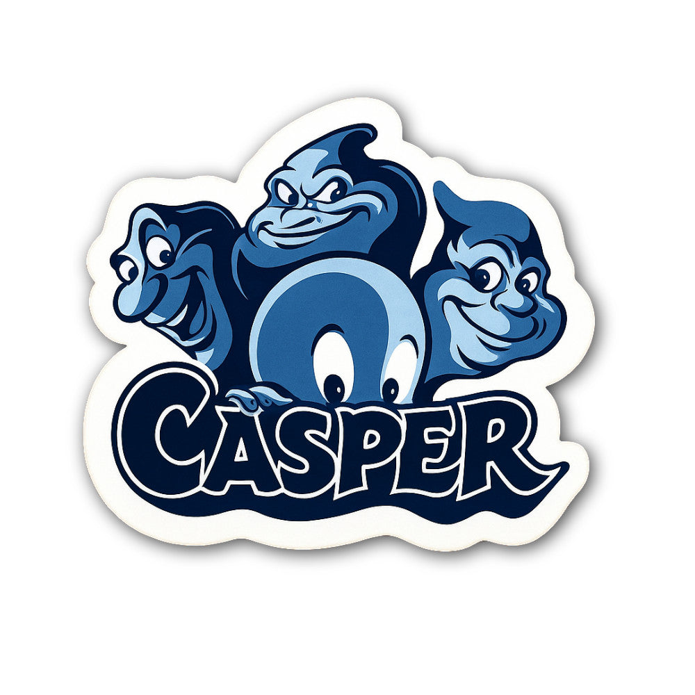 Casper Sticker, Waterproof Vinyl Decal Sticker Indoor Or Outdoor 2 (Pieces) 3" and 5"