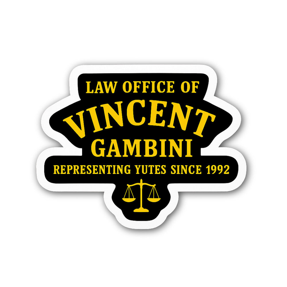 Law Offices of Vincent Gambini Sticker, Waterproof Vinyl Decal Sticker Indoor Or Outdoor 2 (Pieces) 3" and 5"