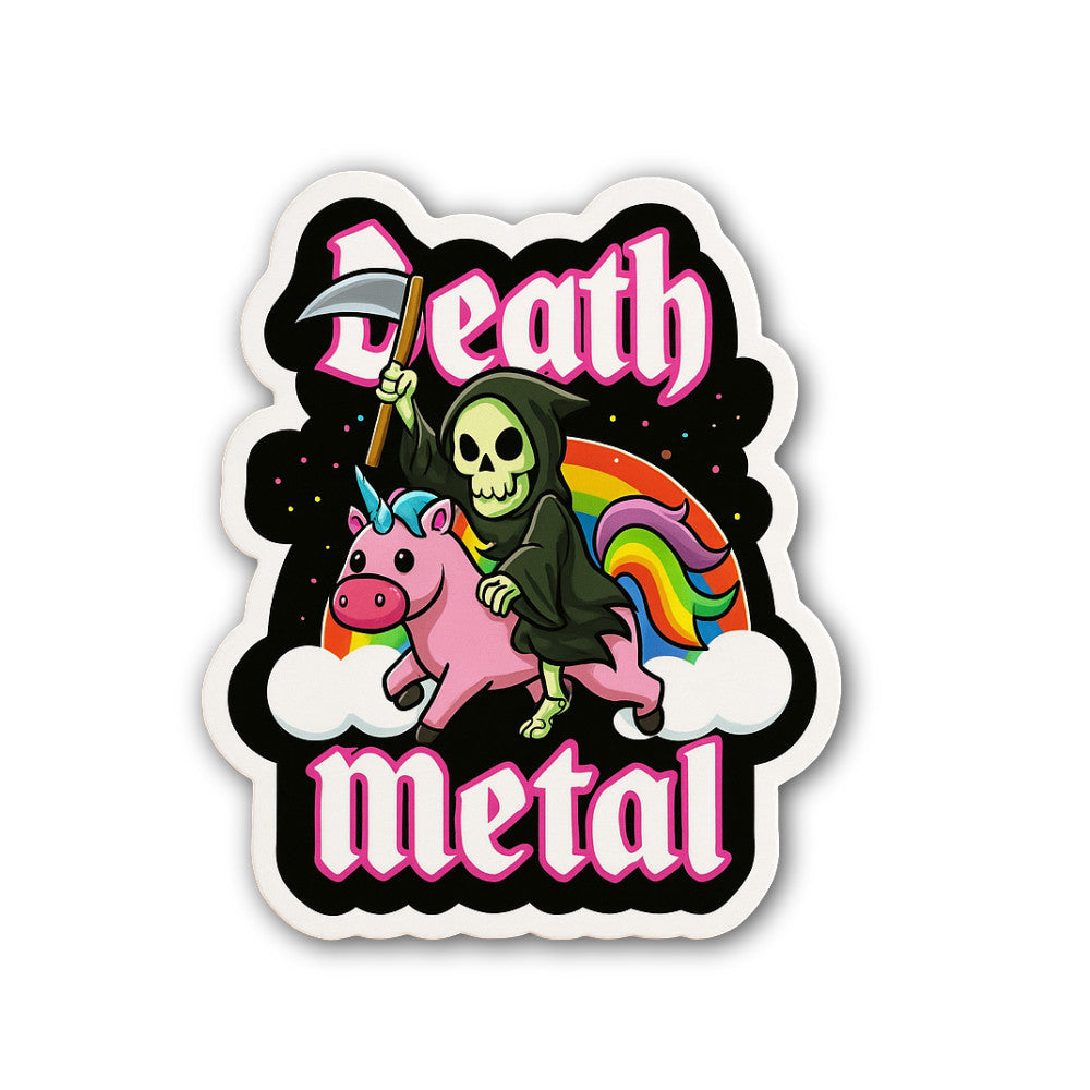Death Metal Sticker, Waterproof Vinyl Decal Sticker Indoor Or Outdoor 2 (Pieces) 3" and 5"