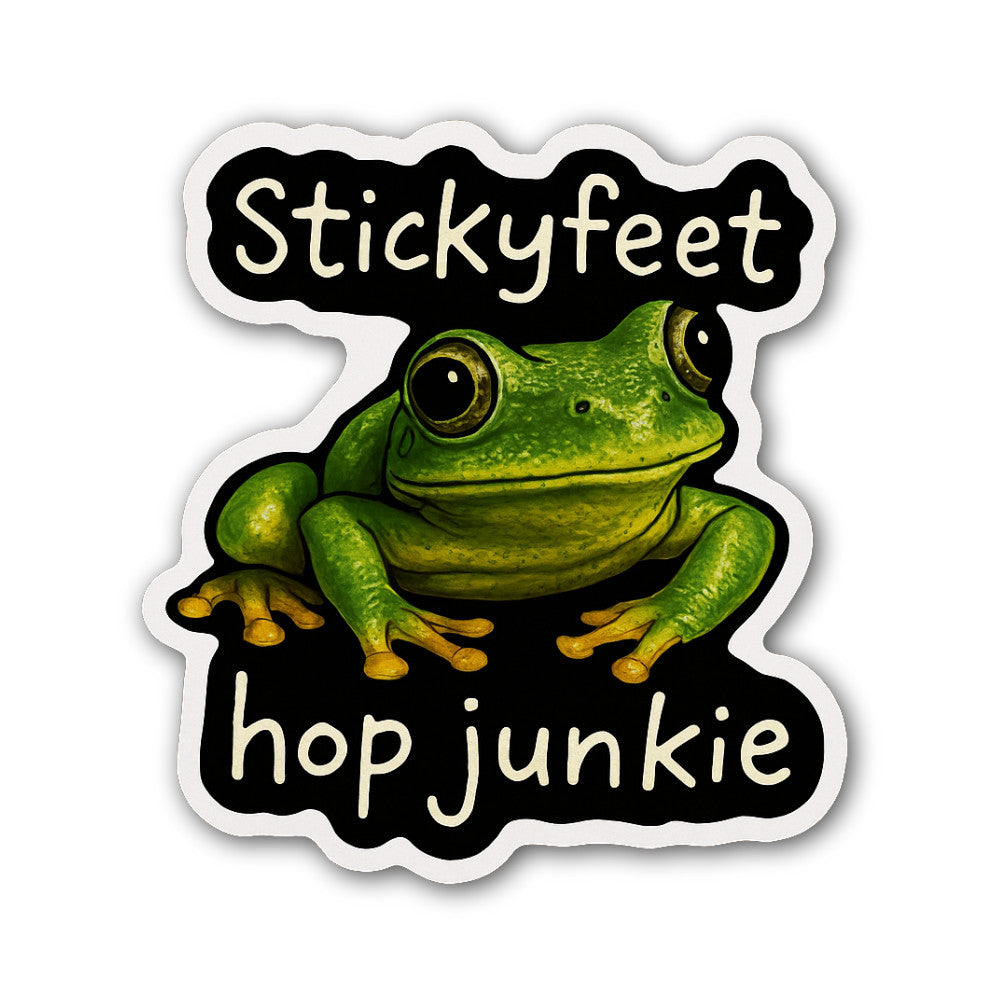 Sticky feet hop junkie Sticker, Waterproof Vinyl Decal Sticker Indoor Or Outdoor 2 (Pieces) 3" and 5"