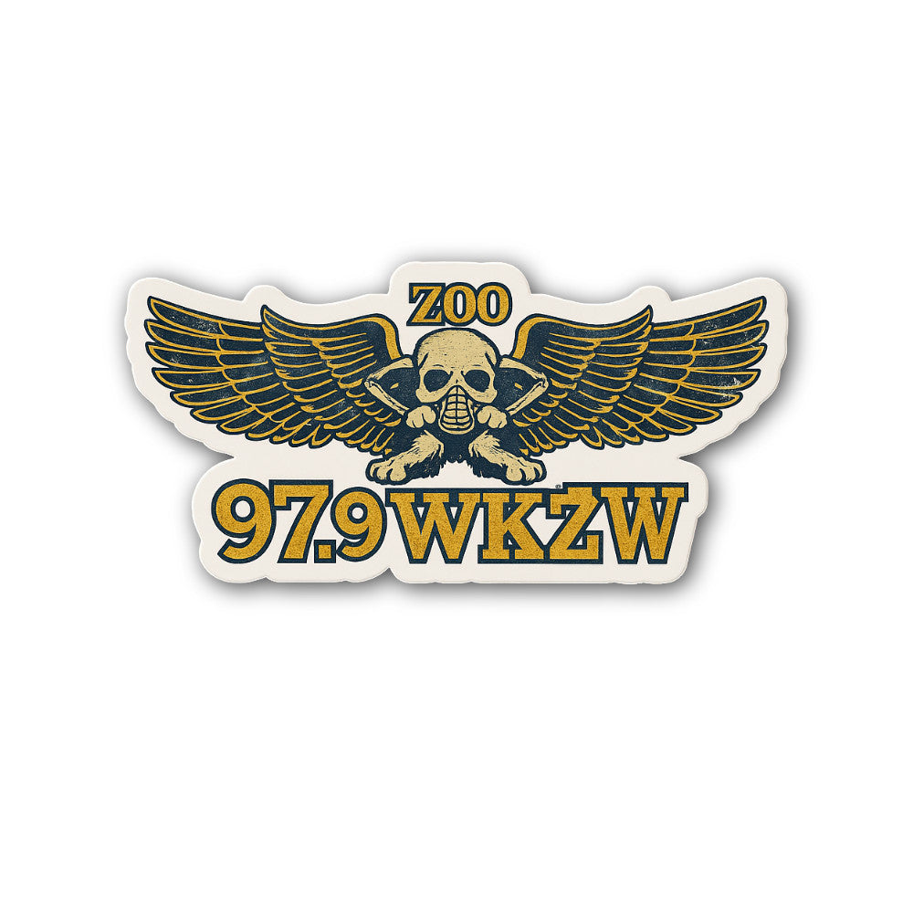 Z00 97.9WKZW Sticker, Waterproof Vinyl Decal Sticker Indoor Or Outdoor 2 (Pieces) 3" and 5"
