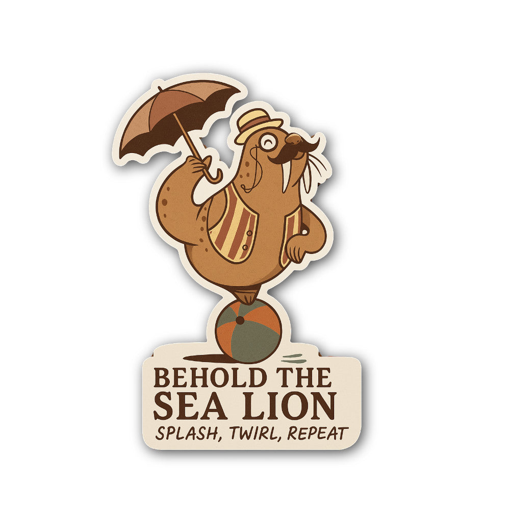 Behold The SEA Lion Sticker, Waterproof Vinyl Decal Sticker Indoor Or Outdoor 2 (Pieces) 3" and 5"