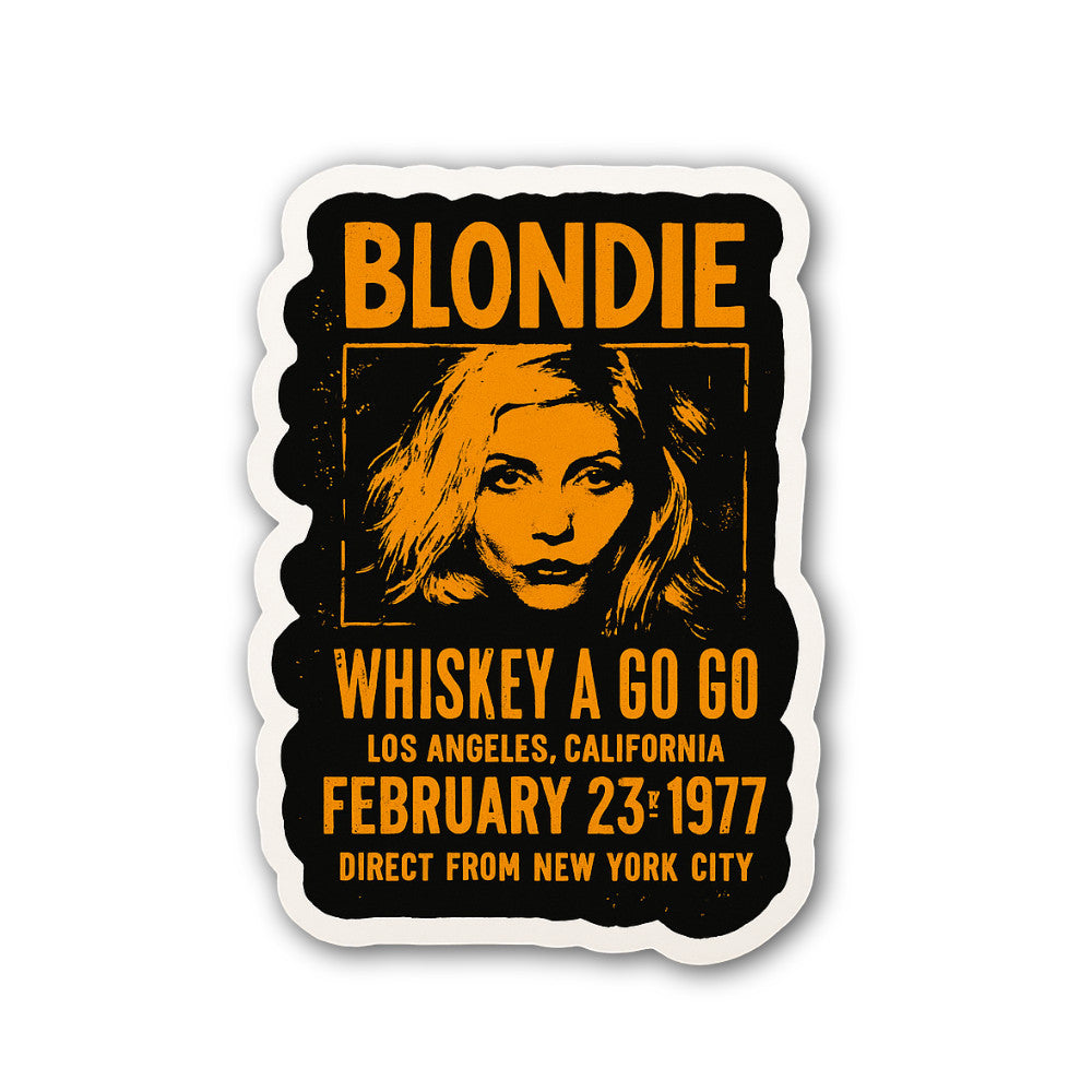 Blondie at The Whiskey Sticker, Waterproof Vinyl Decal Sticker Indoor Or Outdoor 2 (Pieces) 3" and 5"